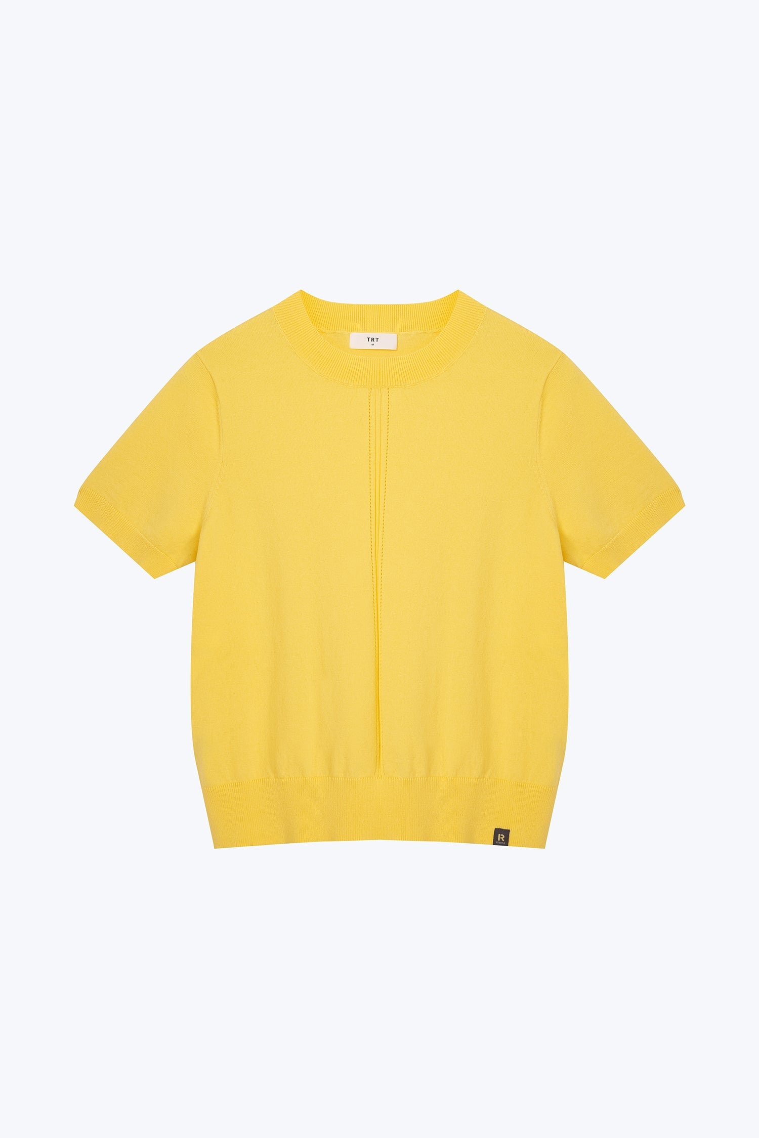 Knitted Short Sleeve Top - Canary