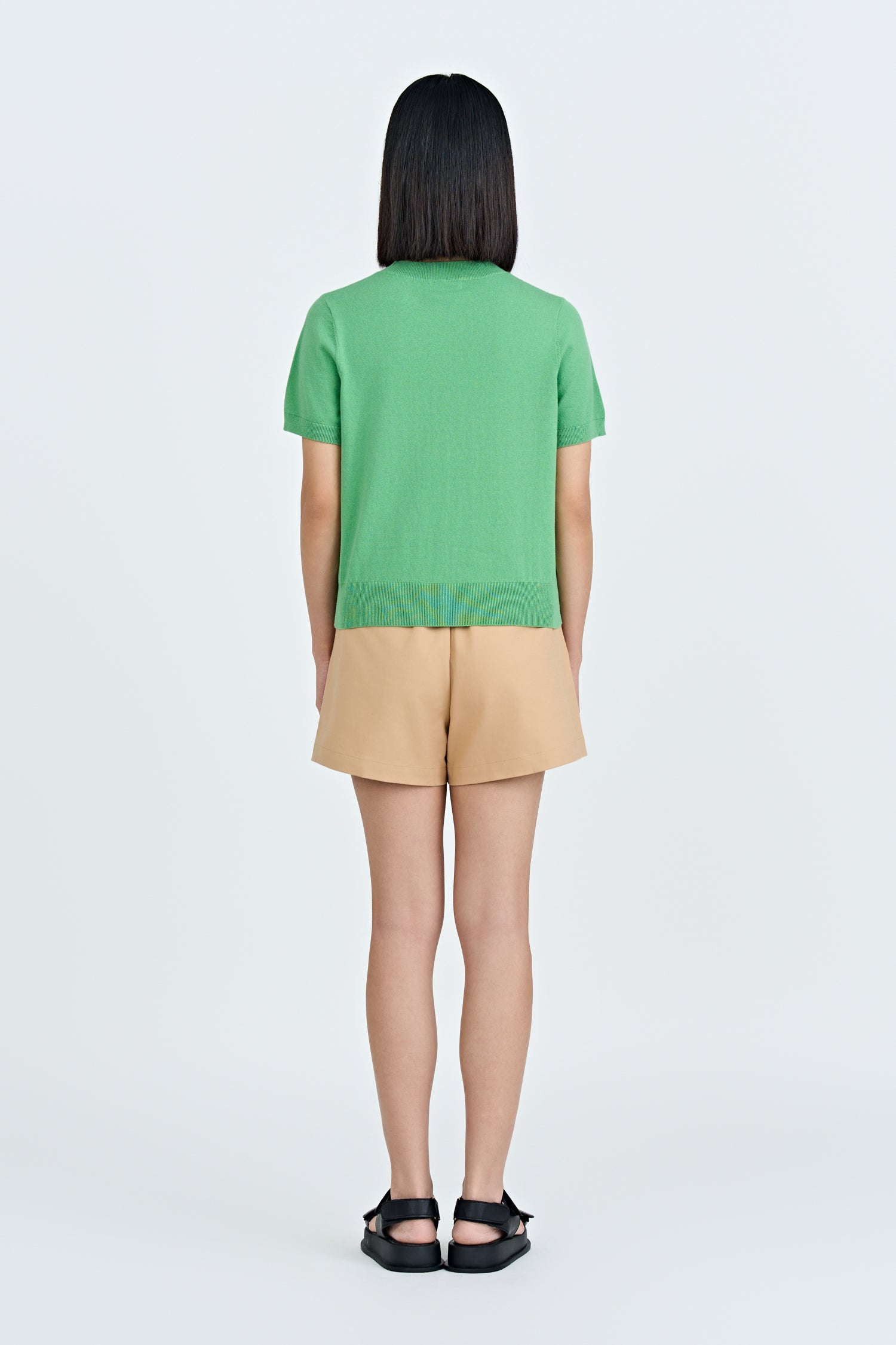 Knitted Short Sleeve Top - Pistachio