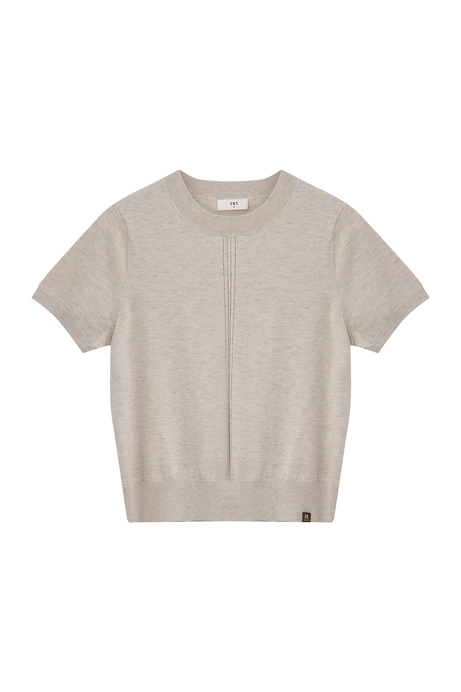 Knitted Short Sleeve Top - Sand