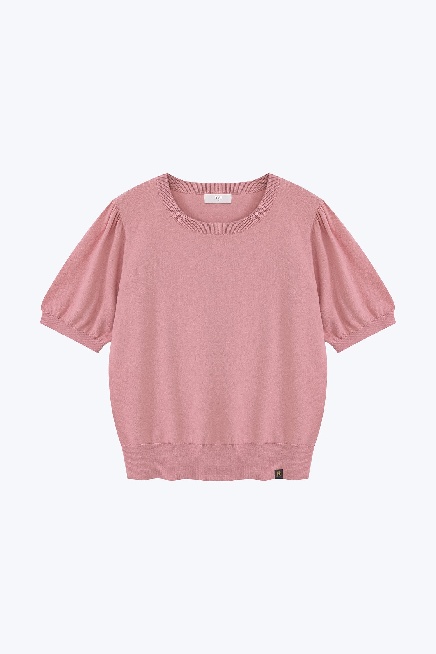Knitted Puff Sleeve Top - Blush