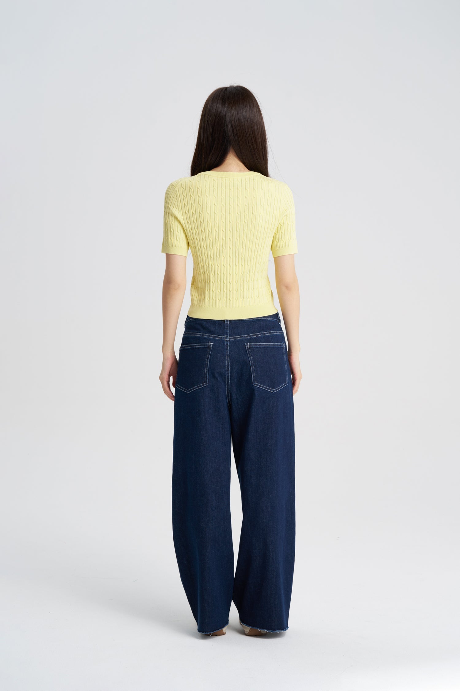 Knitted Cable Top - Canary
