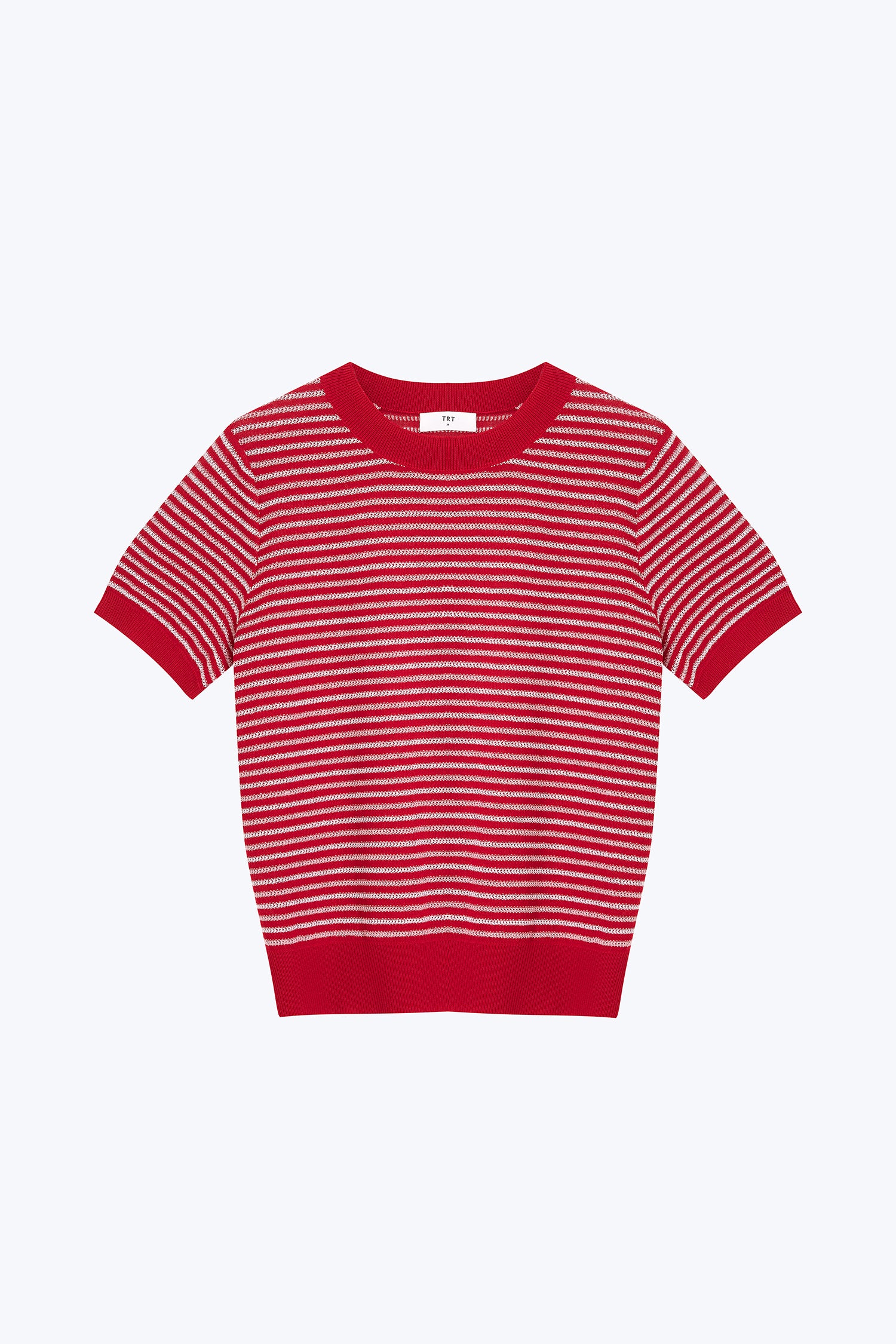 Knitted Striped Top - Stripes Red