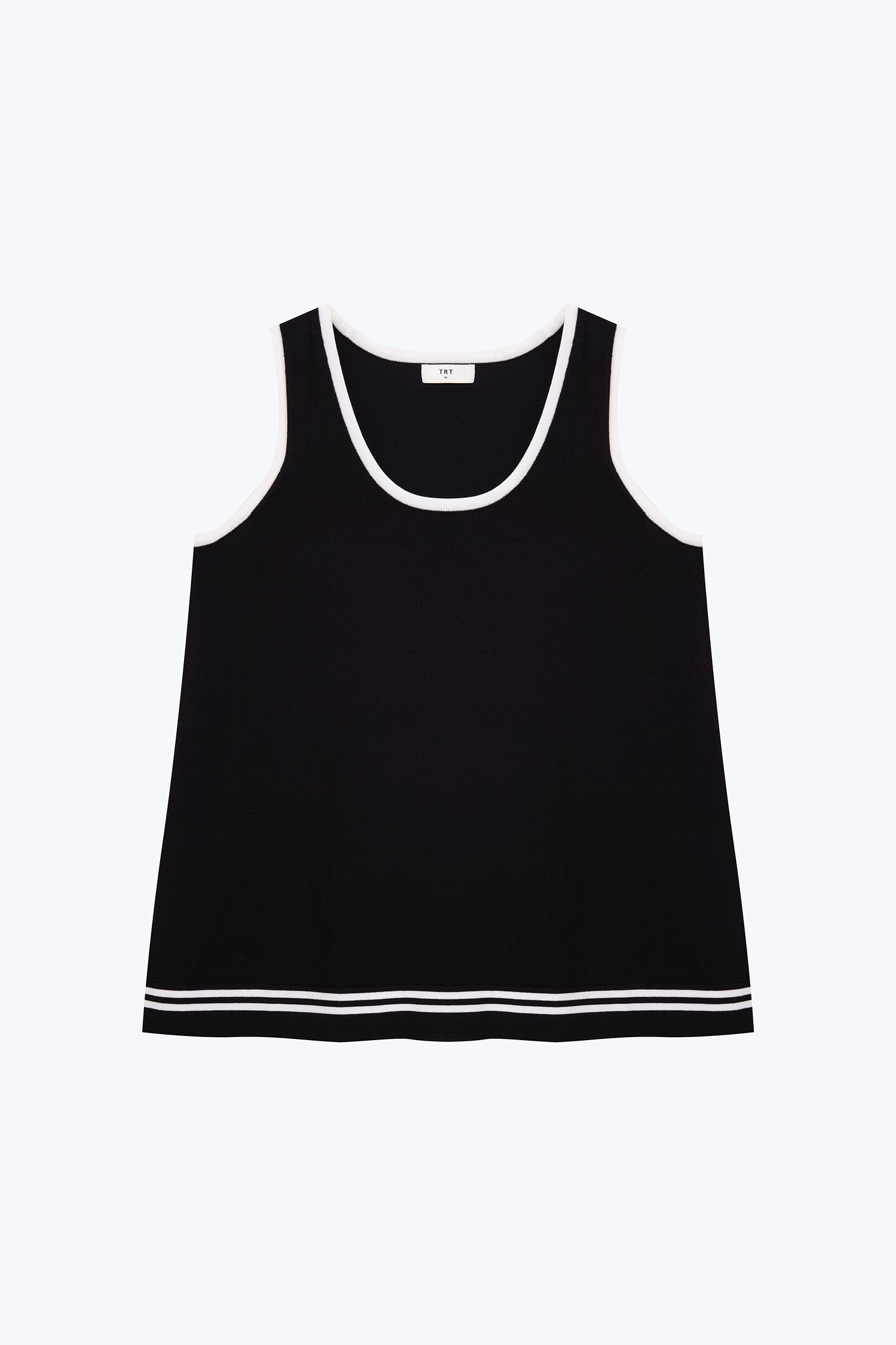 Knitted Sleeveless Tunic - Black