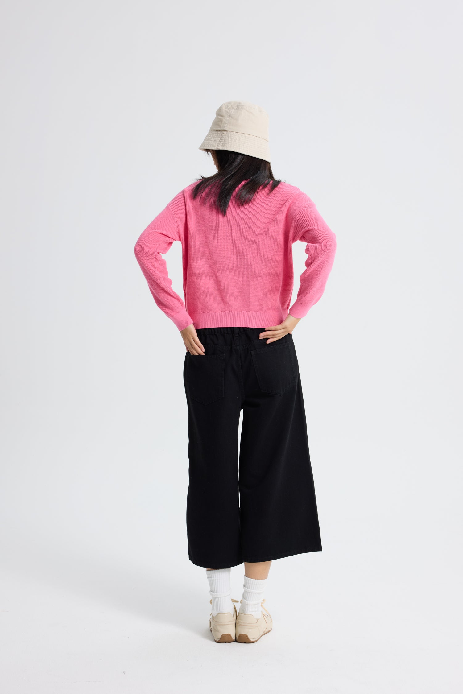 Knitted Boat Neck Top - Pink