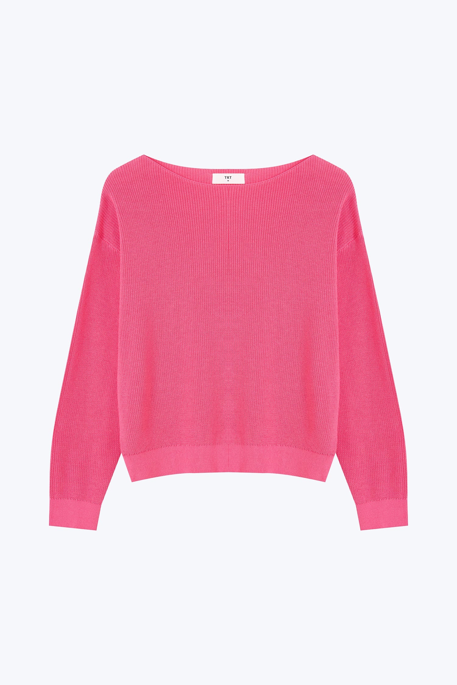 Knitted Boat Neck Top - Pink