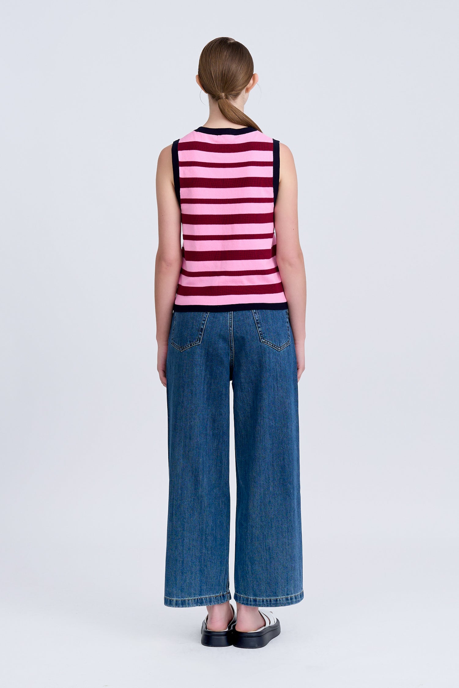 Knitted Striped Racerback Top - Multi Stripes [AT]