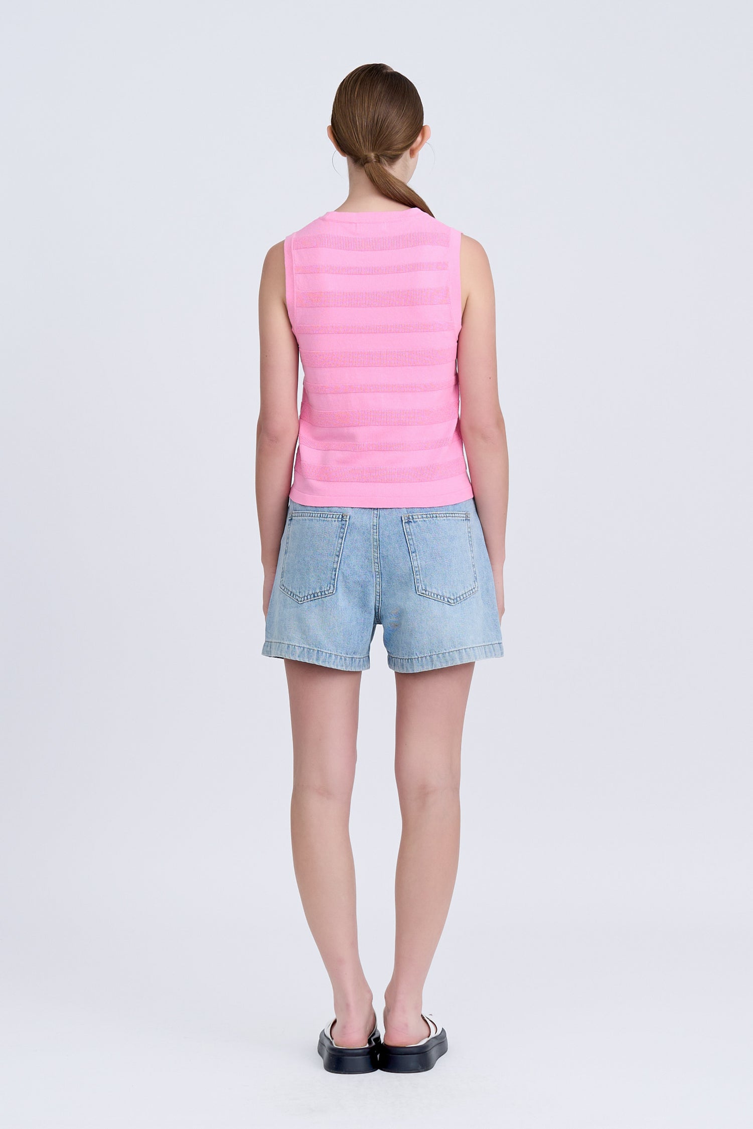 Knitted Racerback Top - Pink [AT]