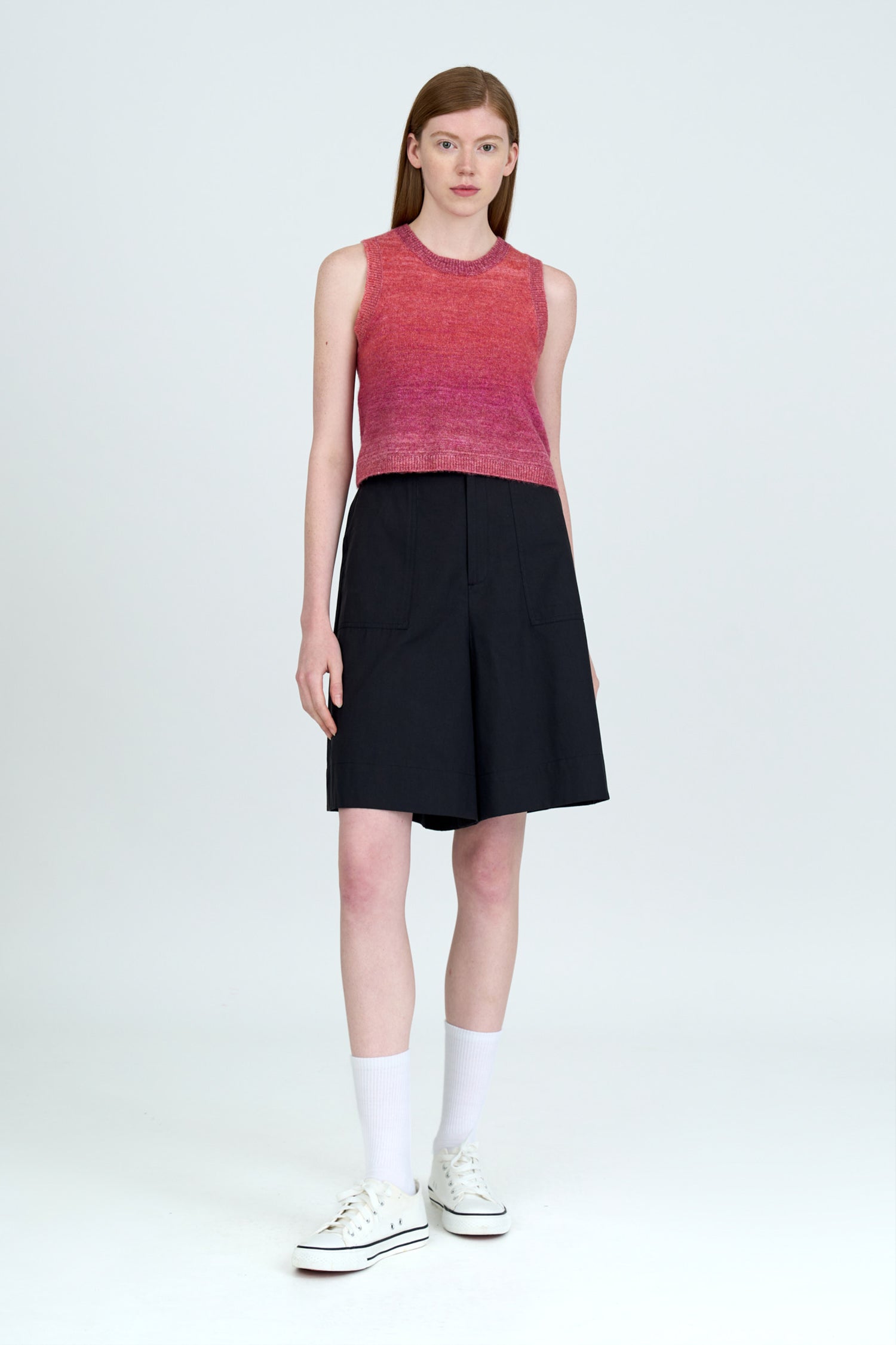 Knitted Gradient Sleeveless Top - Rosewood [AT]