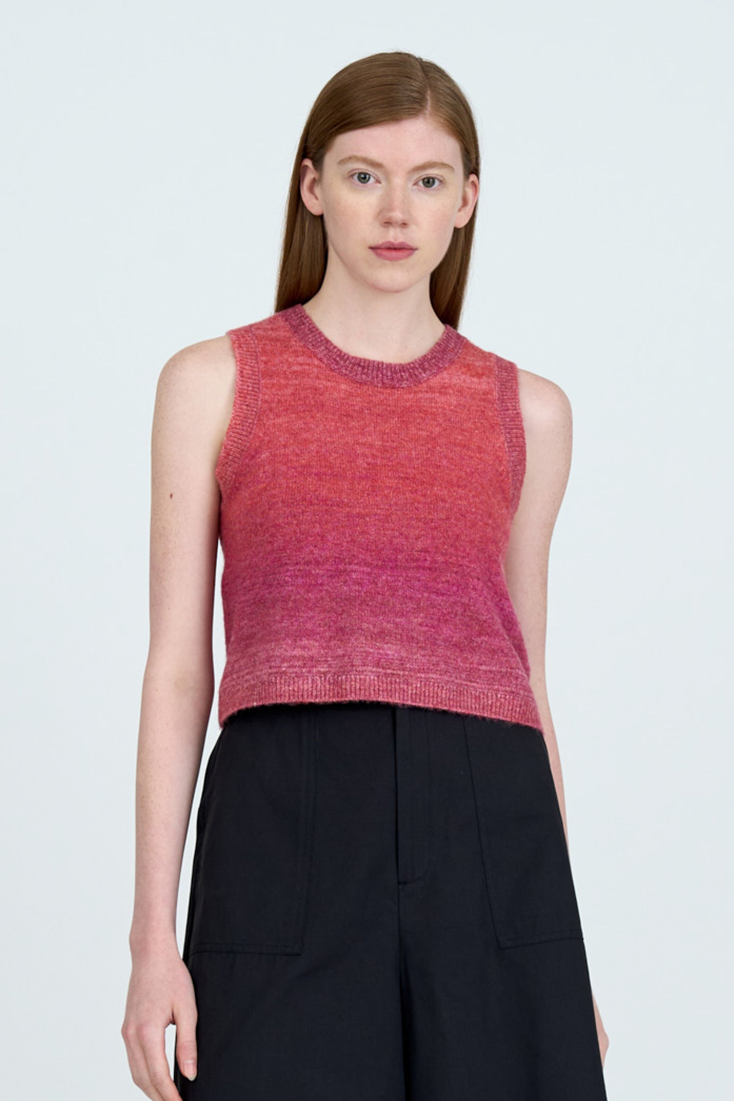 Knitted Gradient Sleeveless Top - Rosewood [AT]