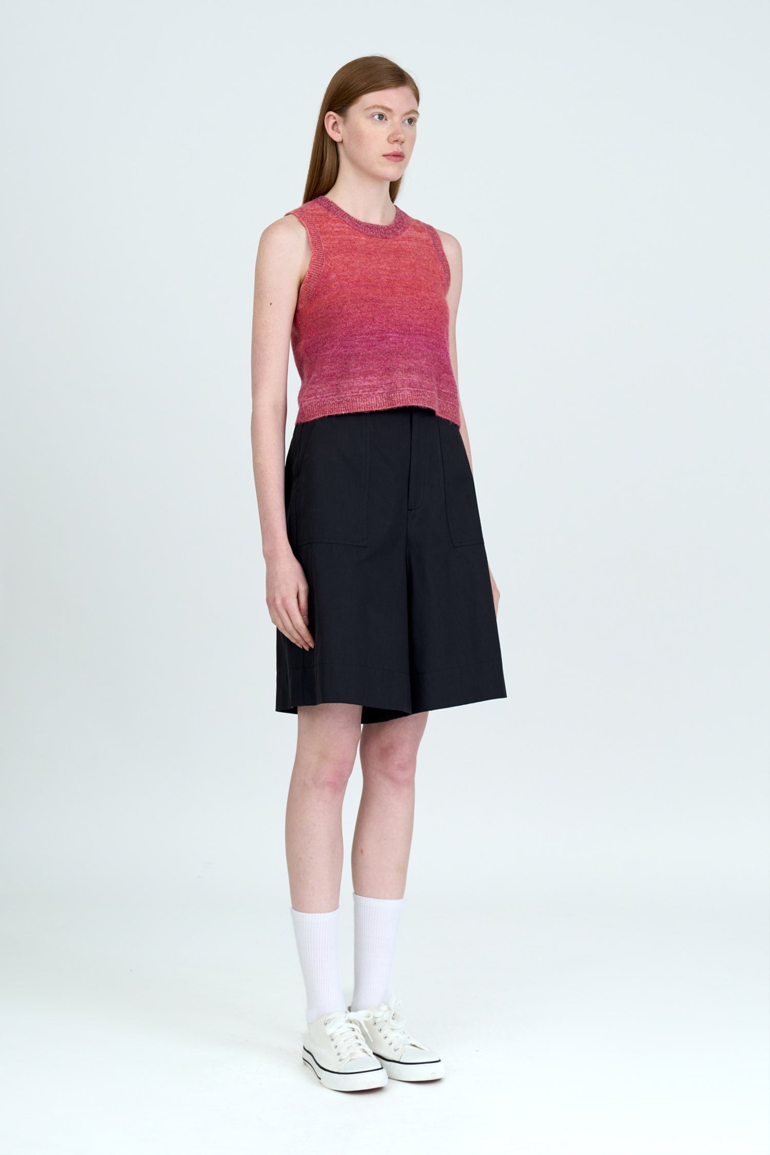 Knitted Gradient Sleeveless Top - Rosewood [AT]