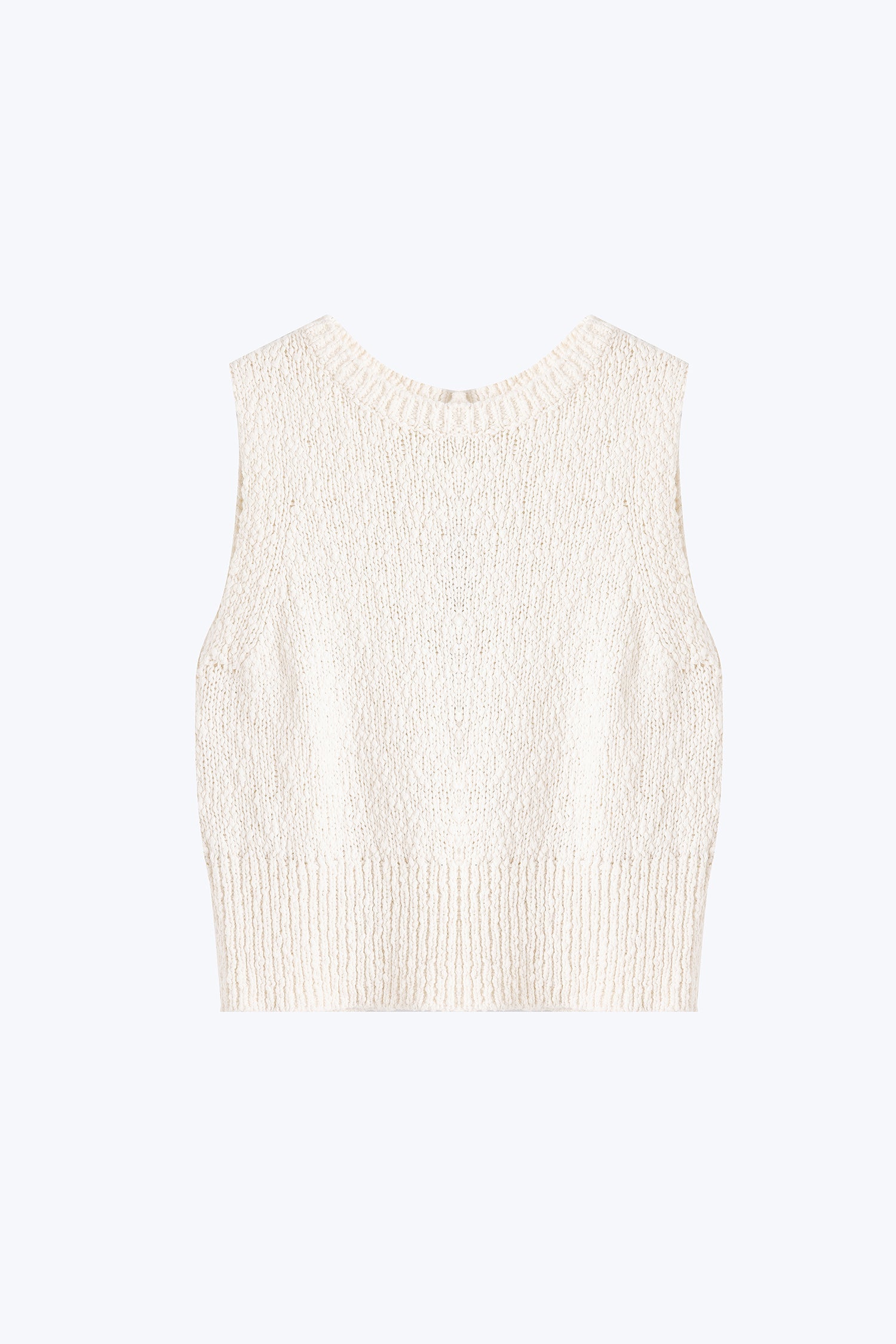 Knitted Textured Top - Cream