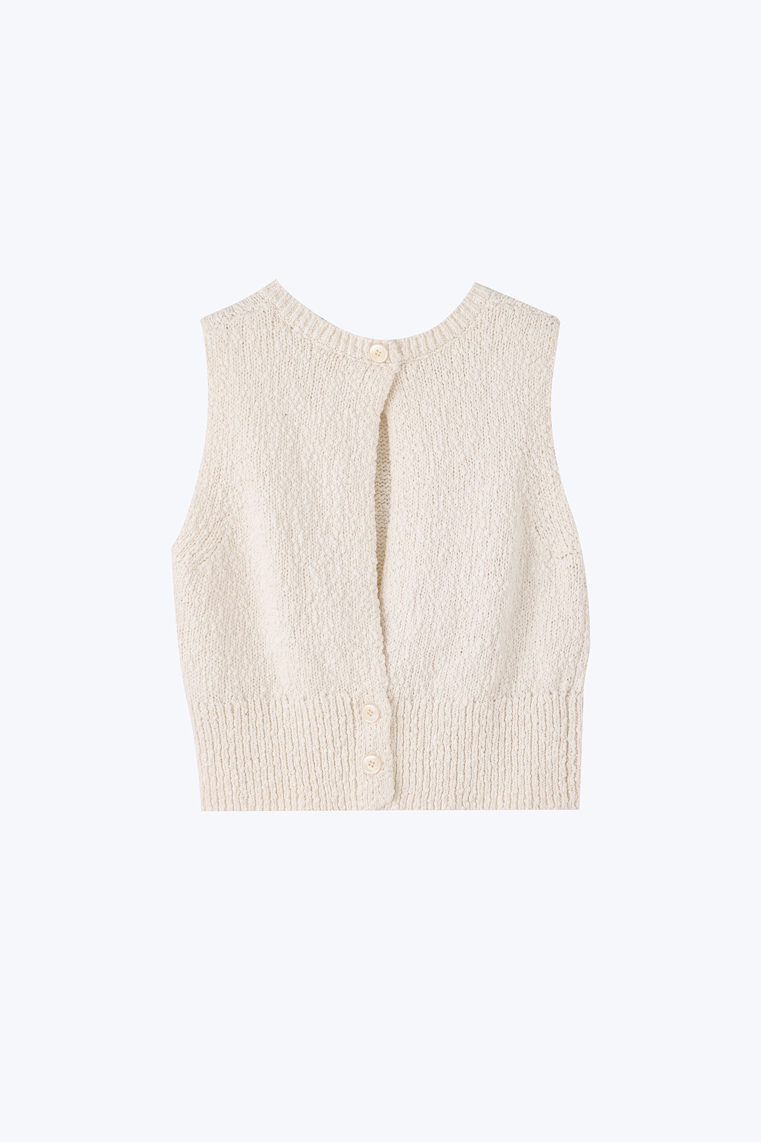 Knitted Textured Top - Cream