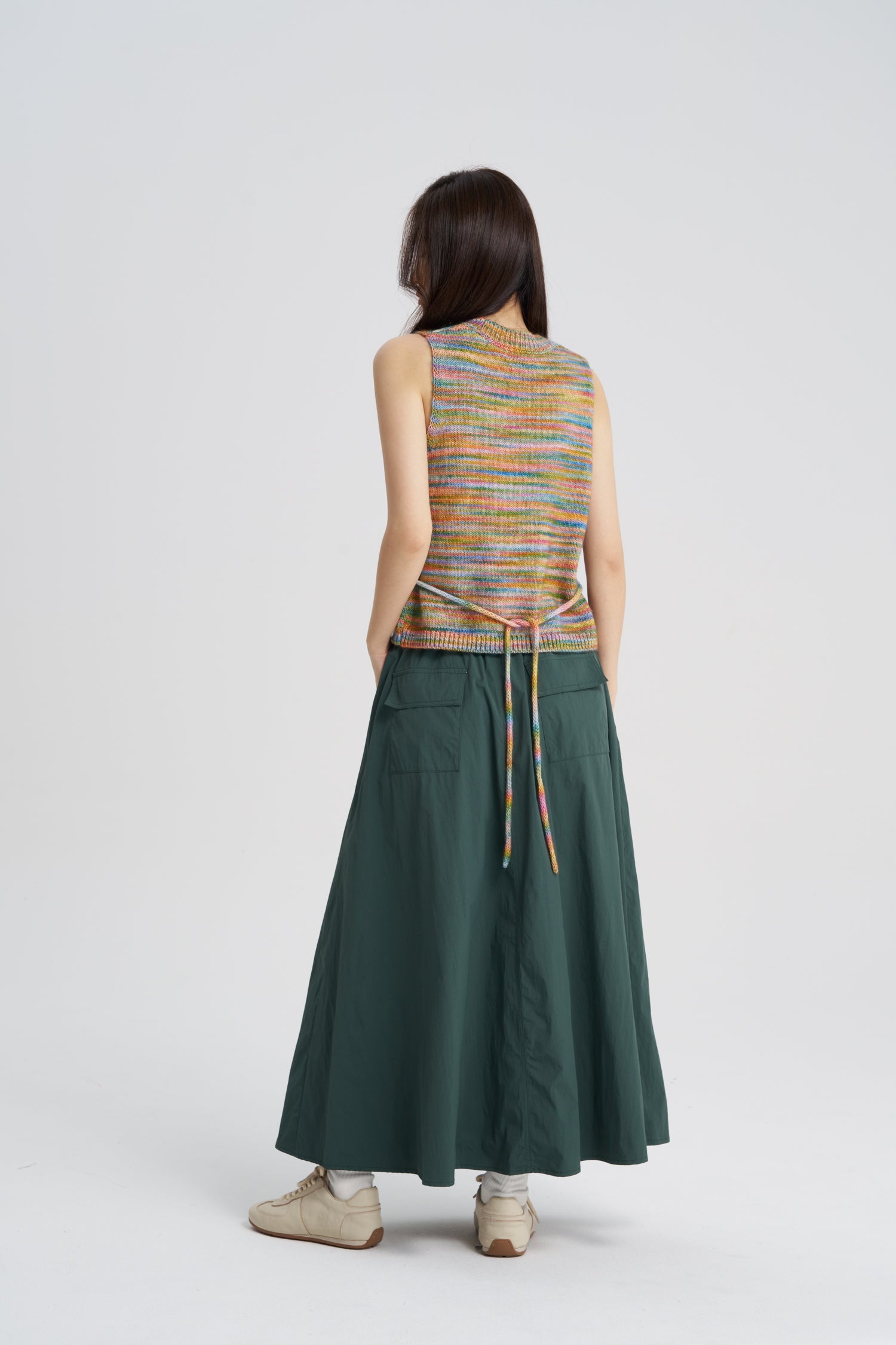 Multi-Coloured Knit Top - Green