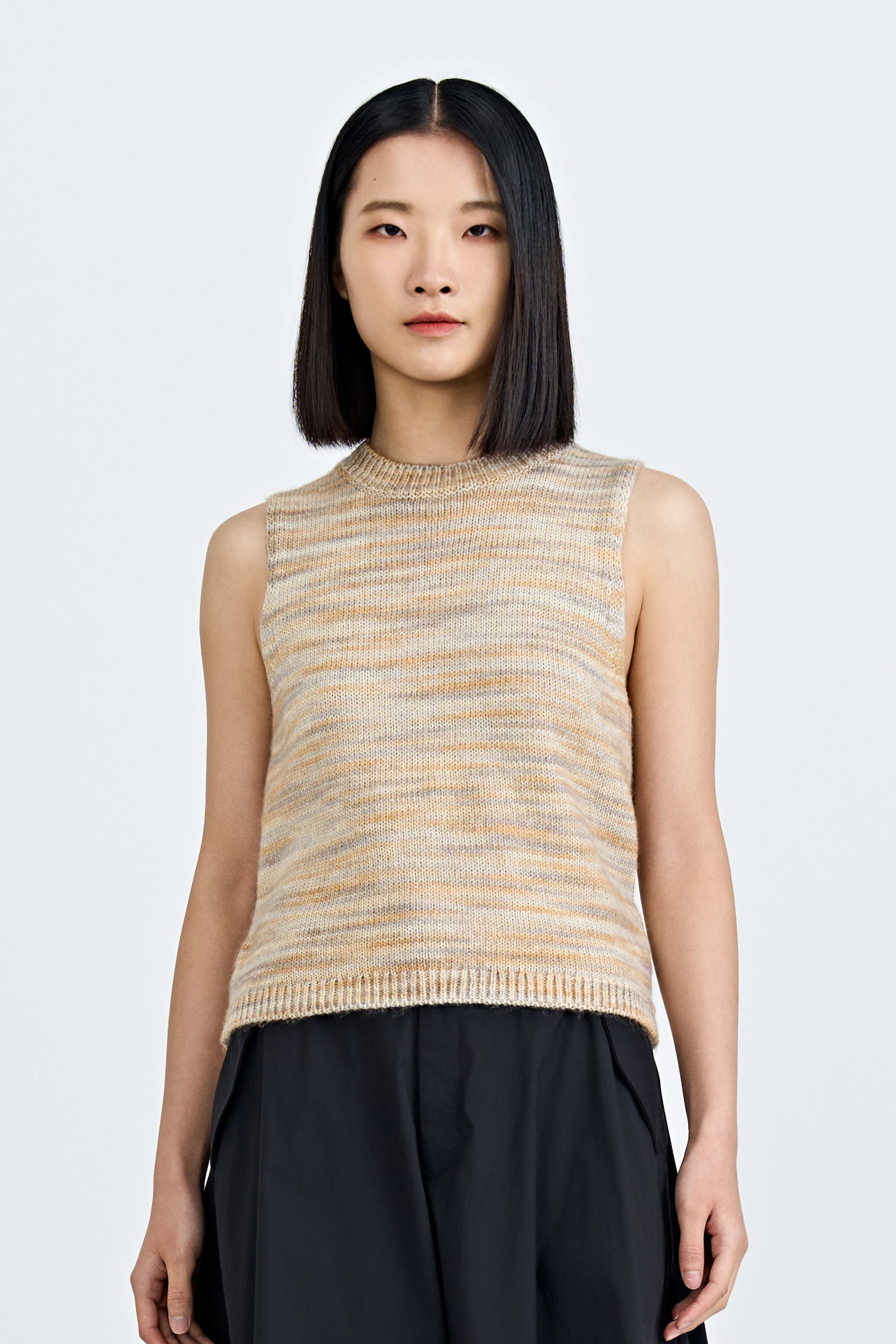 Multi-Coloured Knit Top - Sand