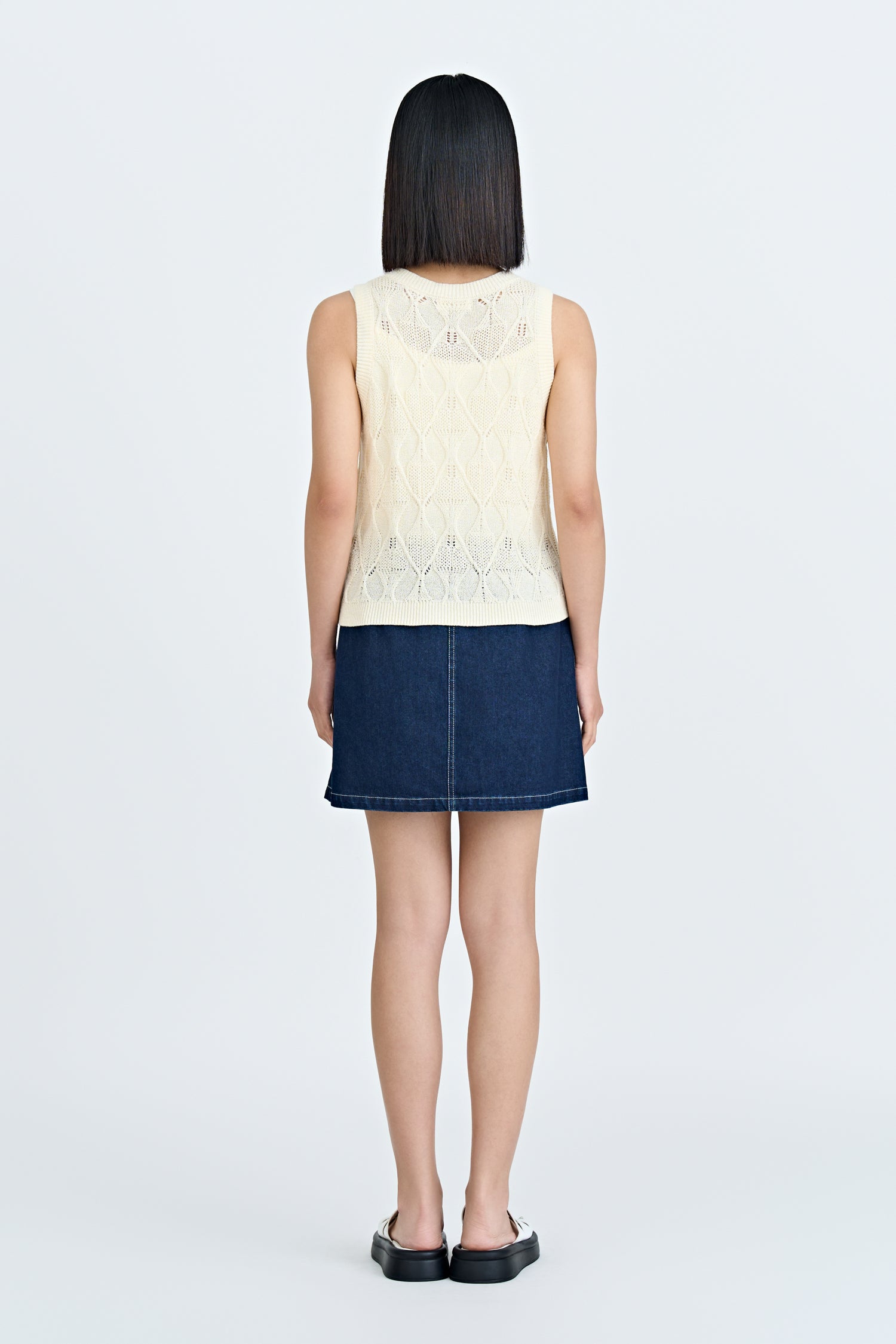 Knitted Vest - Ecru