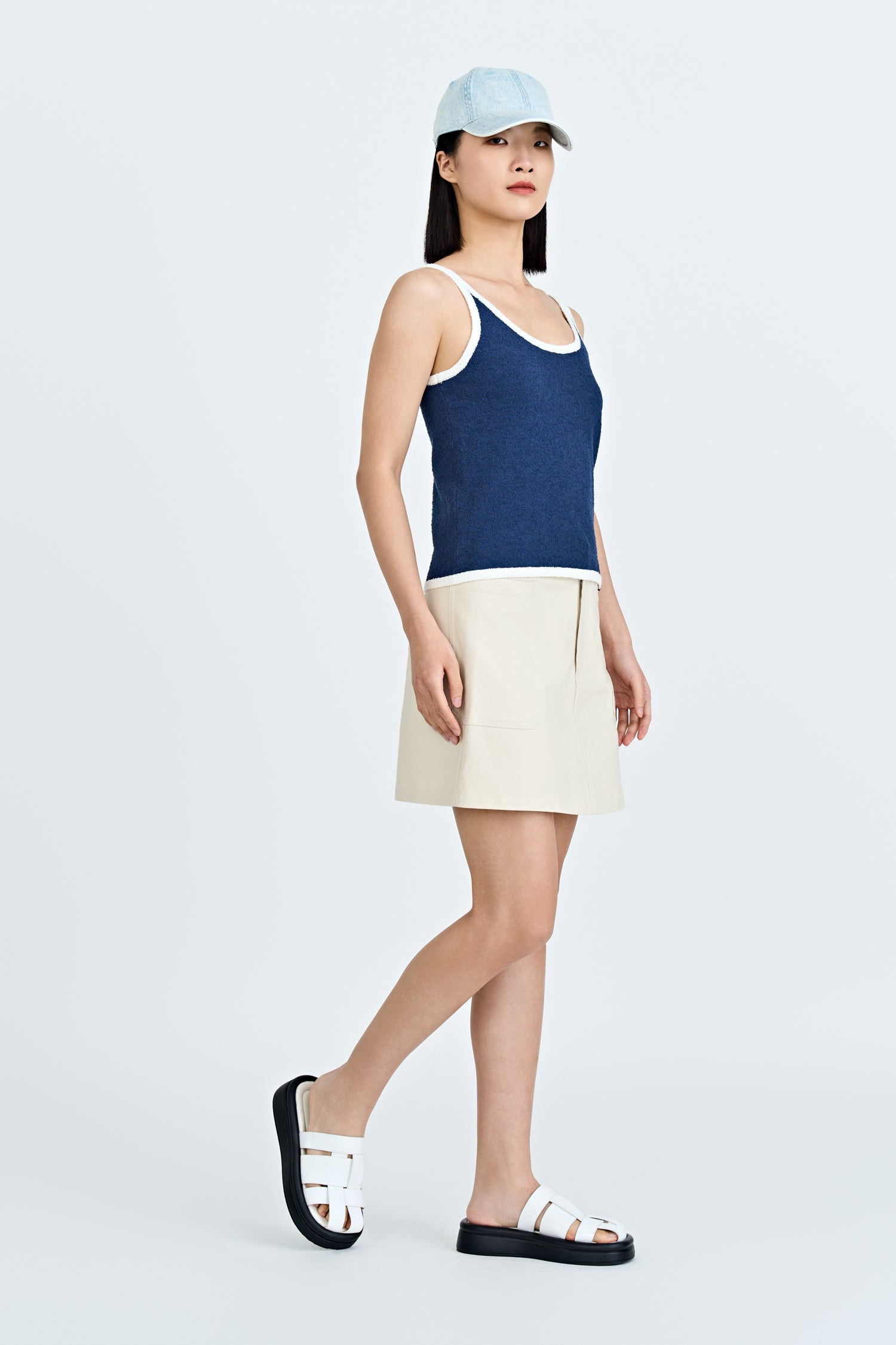 Contrast Camisole - Navy