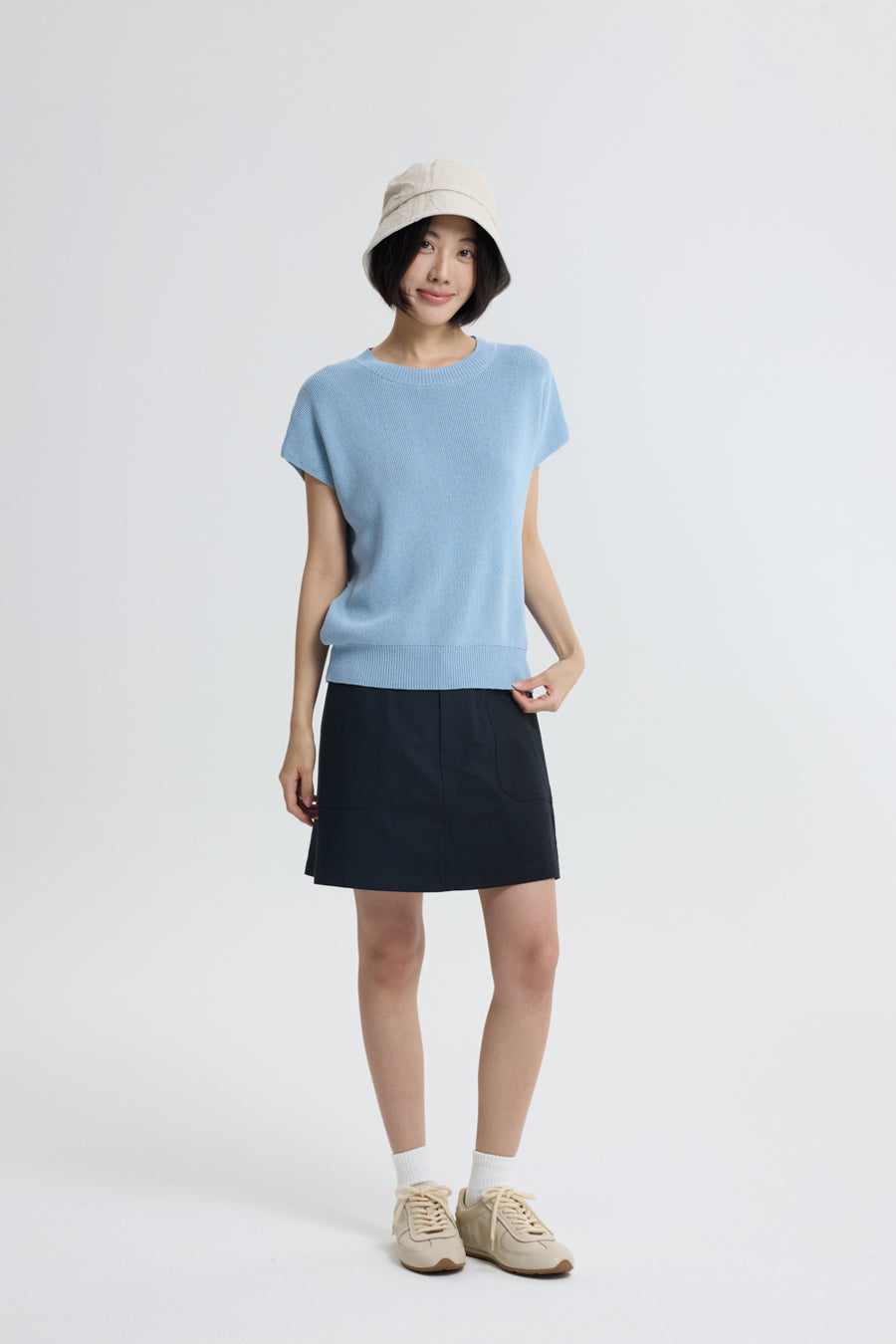 Knitted Top - Sky Blue