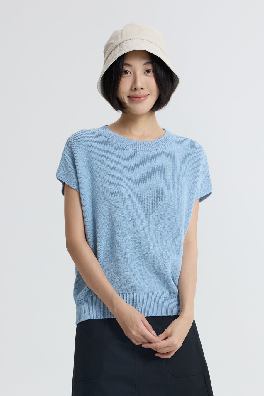 Knitted Top - Sky Blue