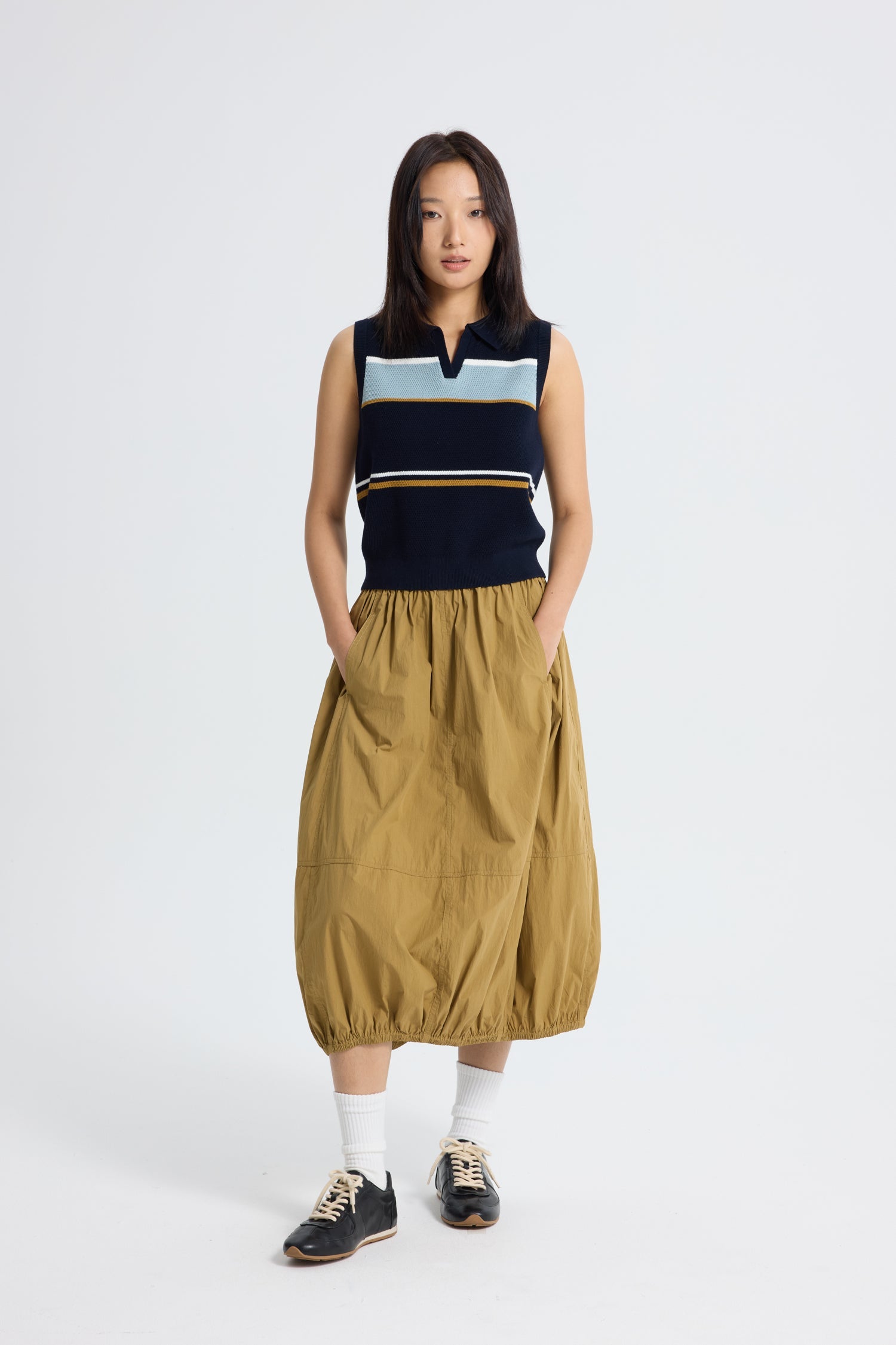 Multicolour Stripe Knitted Vest - Navy – The Restyle Trait