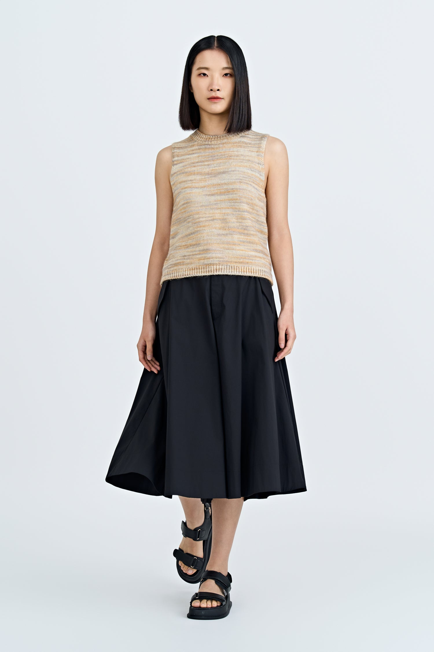 Flap Pocket Flare Pants - Black
