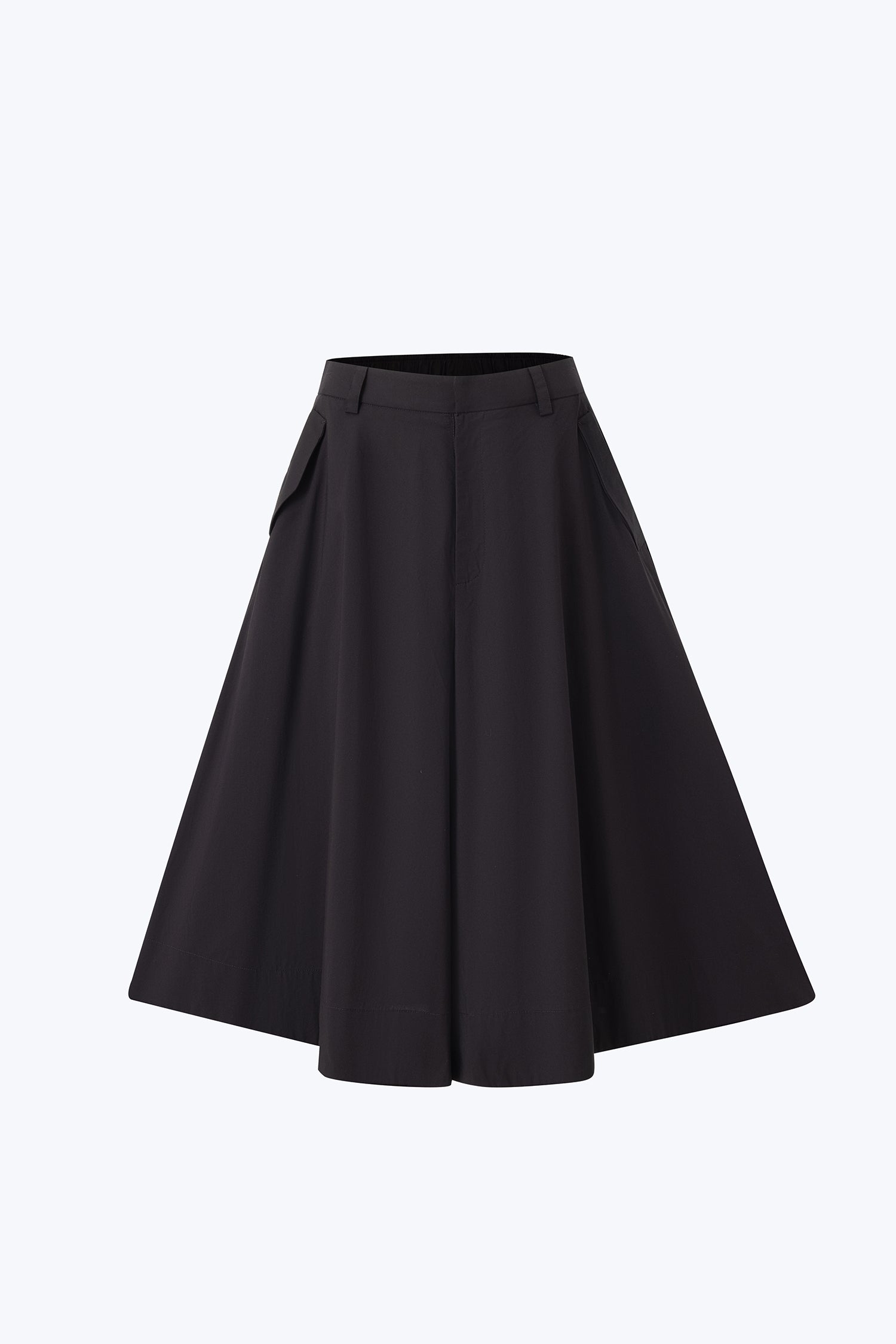 Flap Pocket Flare Pants - Black