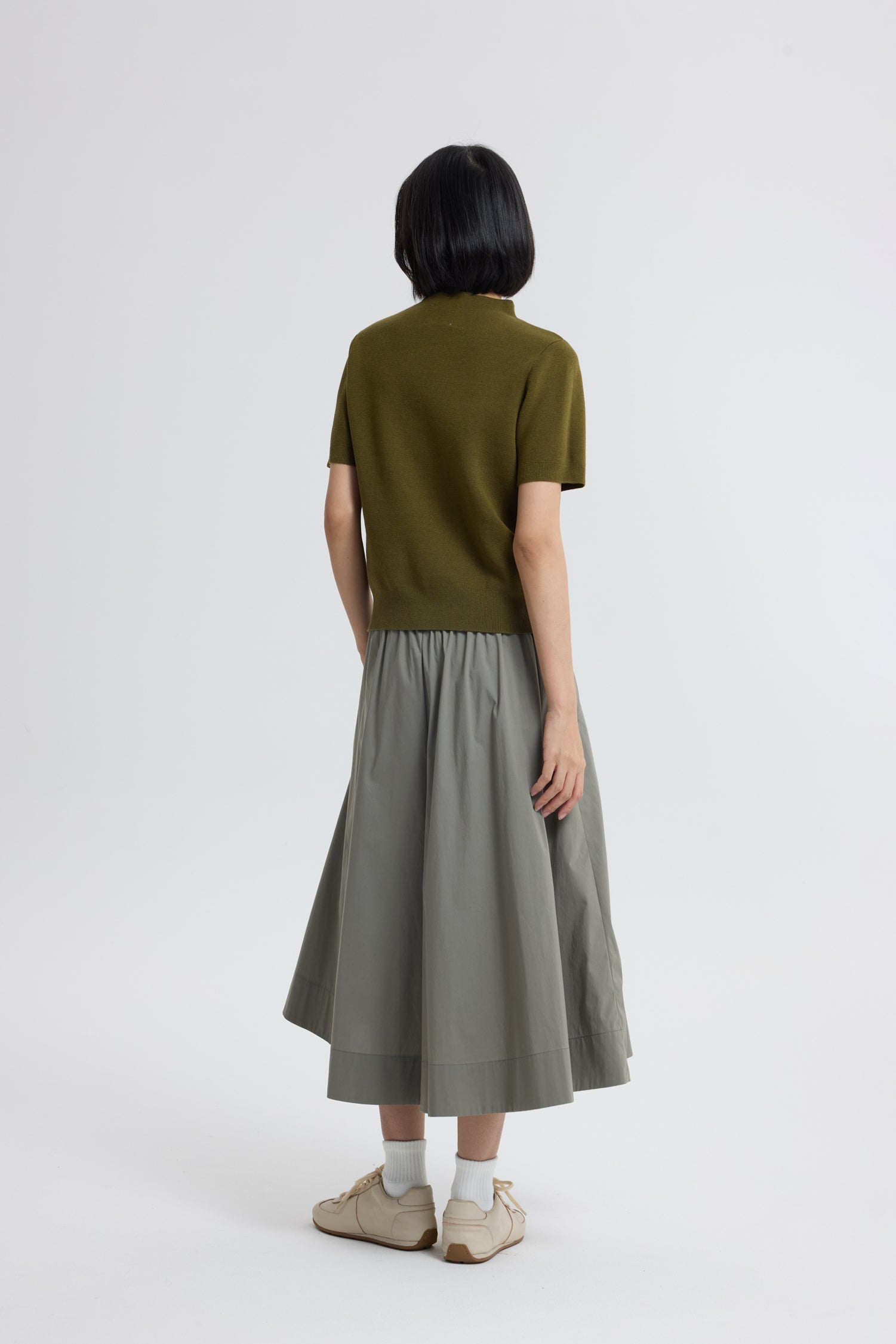Flap Pocket Flare Pants - Khaki Green