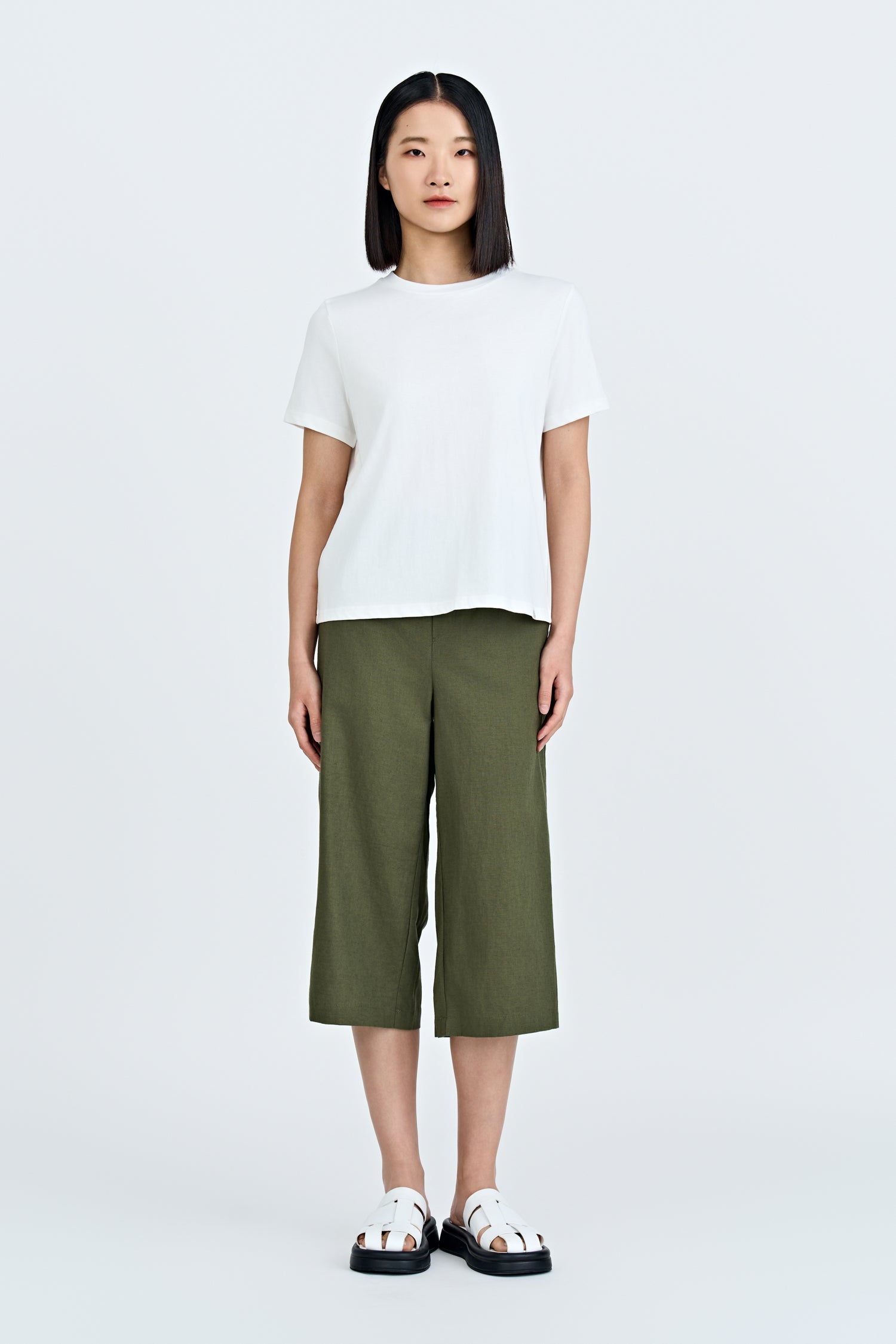 Straight Culottes - Army Green