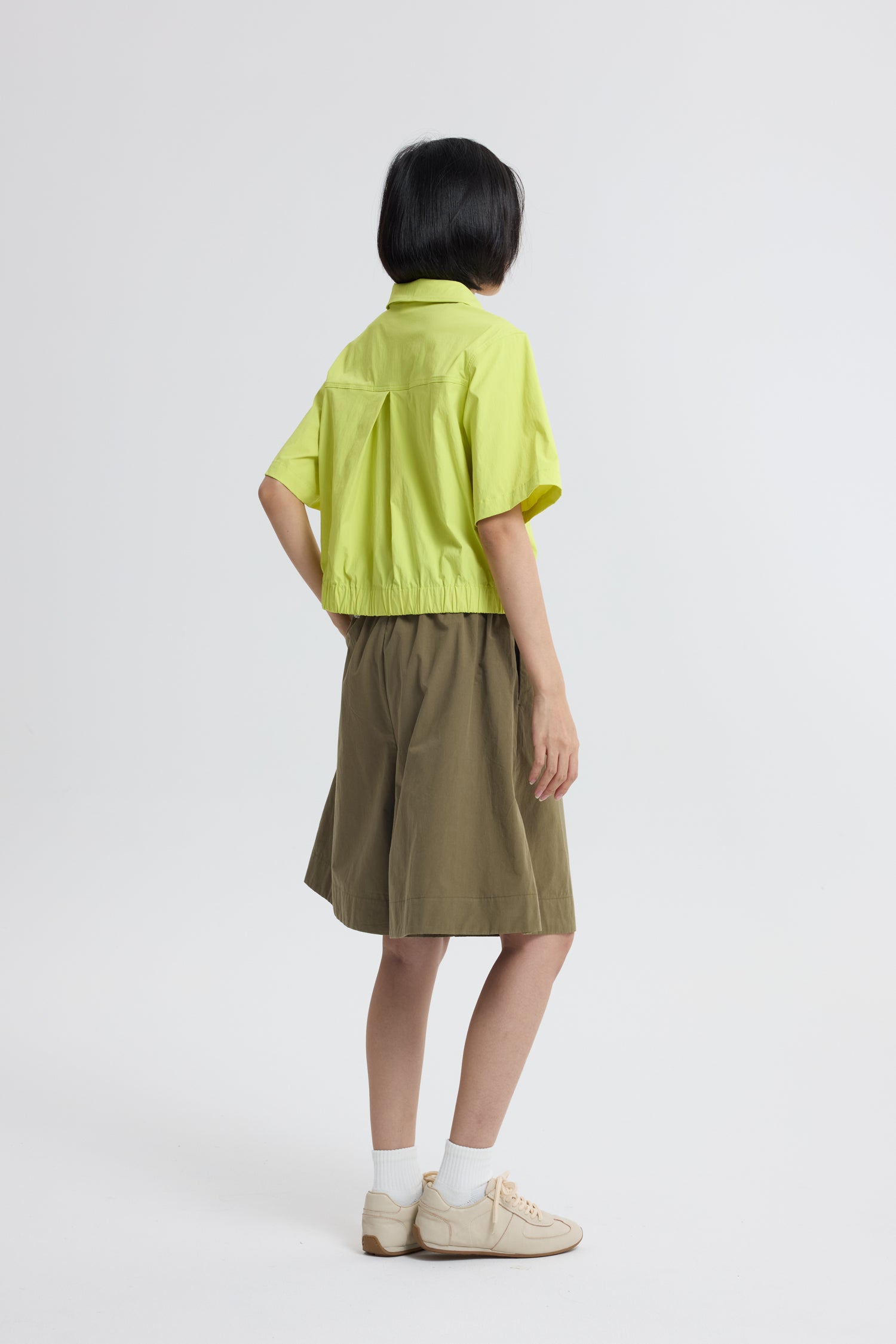 Paperbag Bermudas - Khaki Green