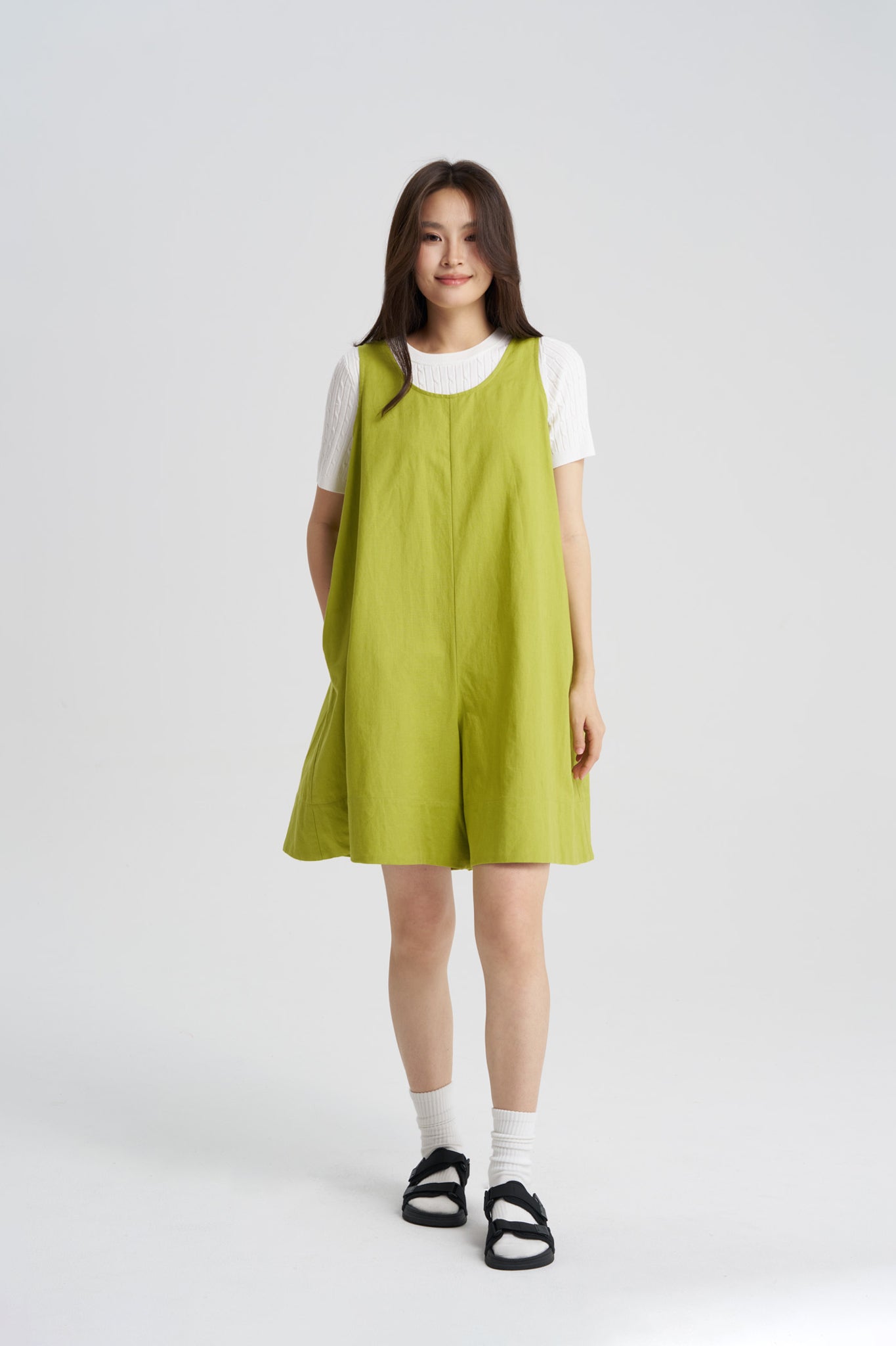 U-Neck Romper - Lime