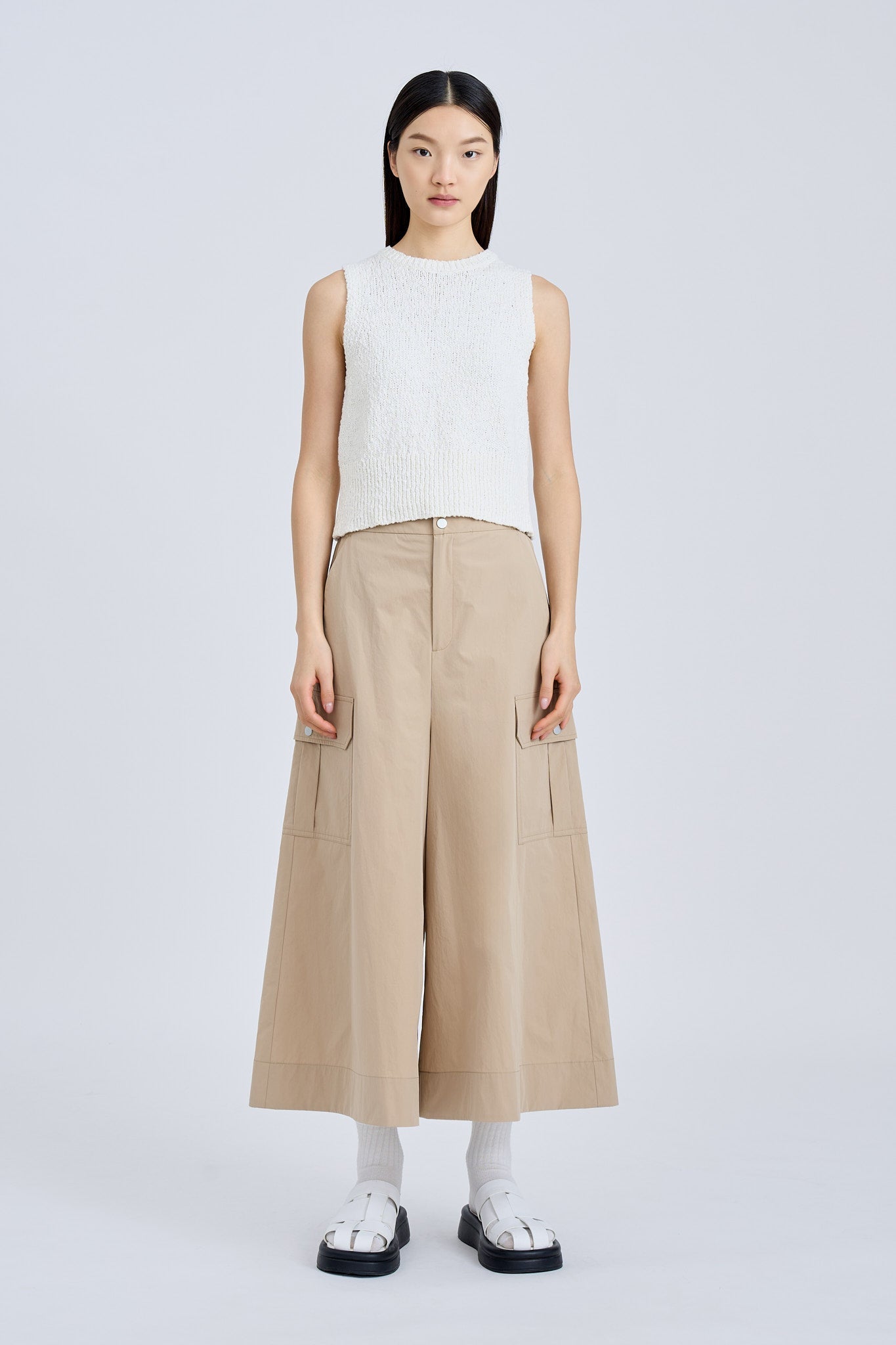 Cargo Flare Pants - Khaki [AT]