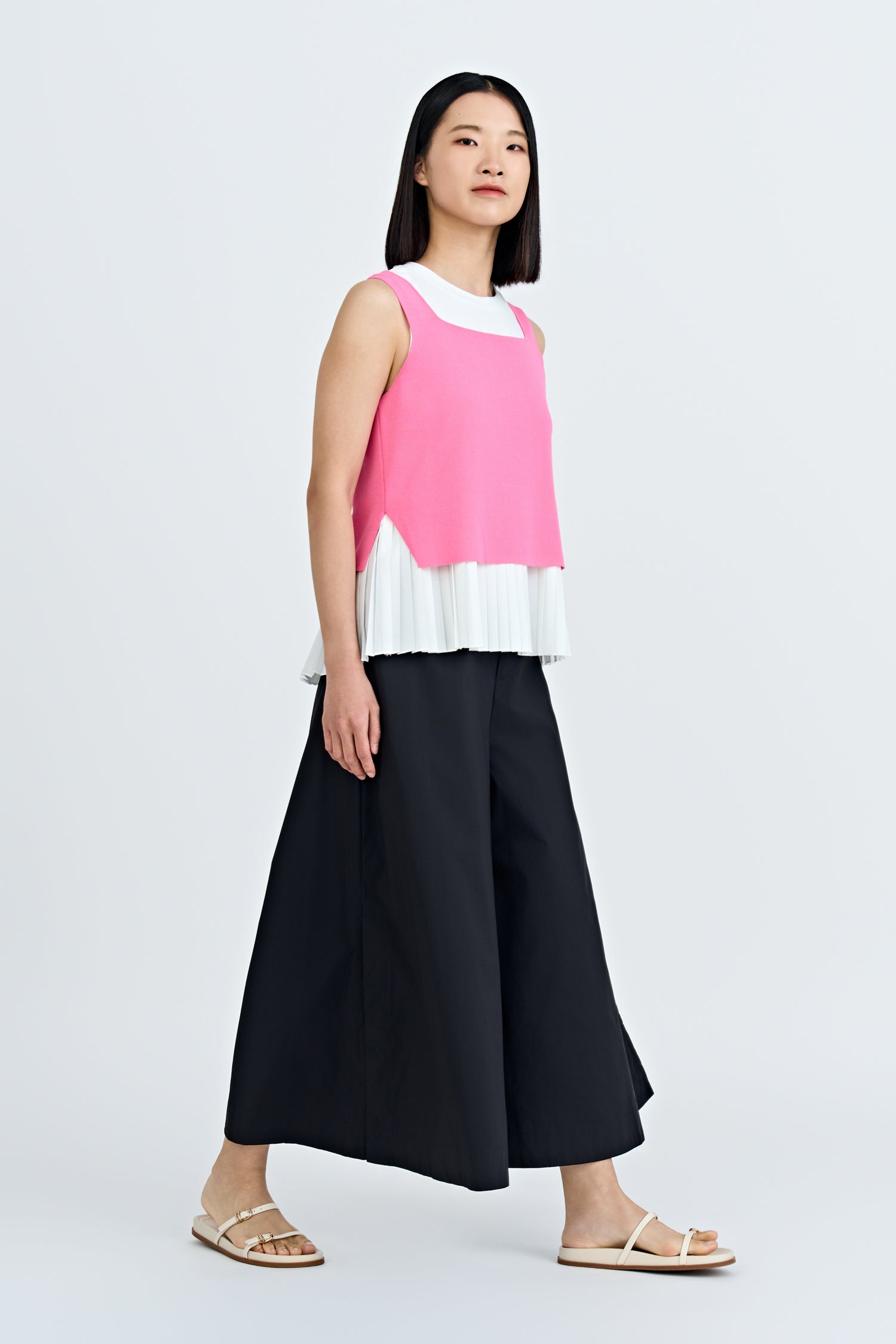 Double Button Flare Pants - Black