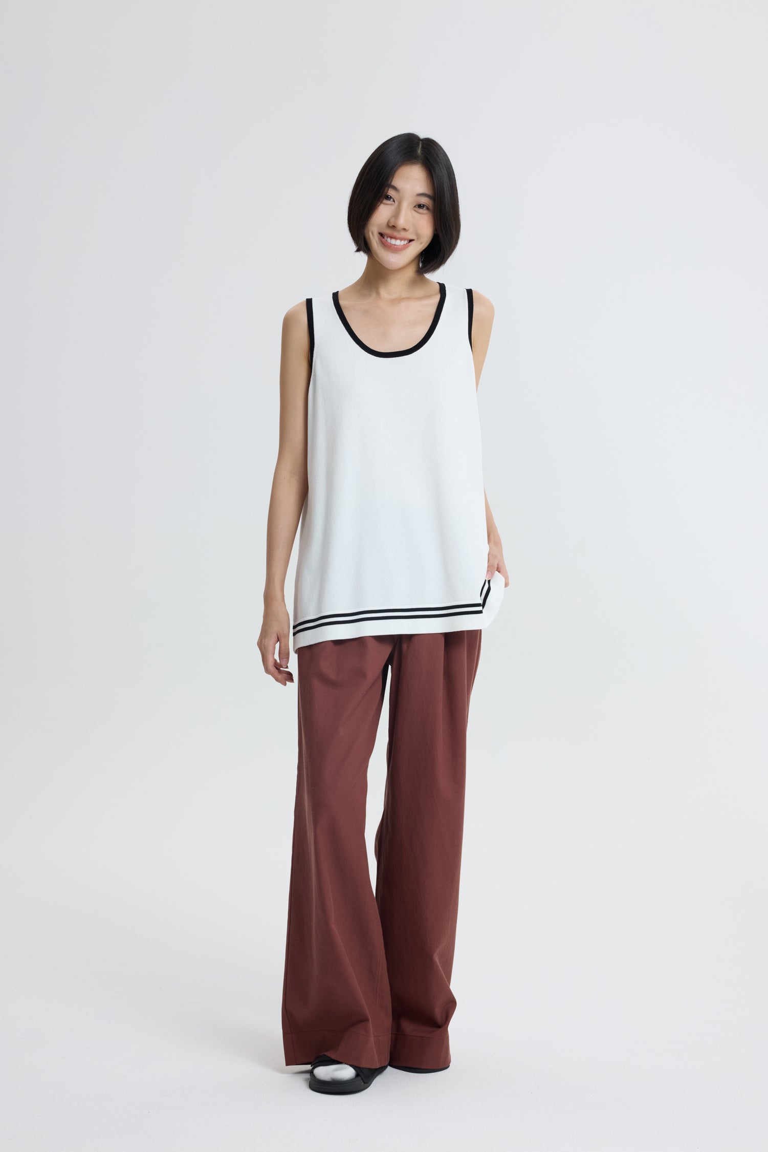 Pull-up Trousers - Maroon