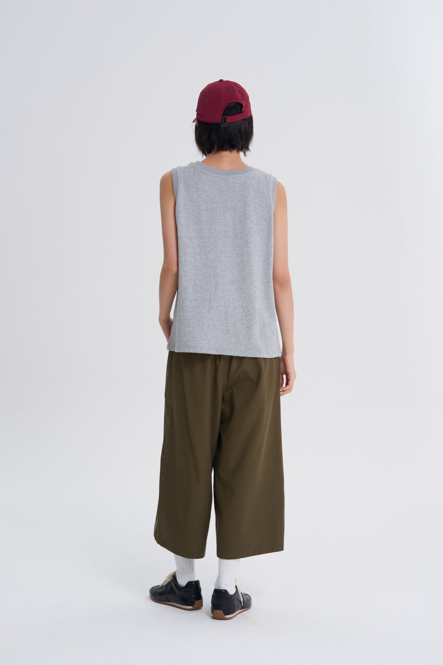 Zipper Pocket Culottes - Olive