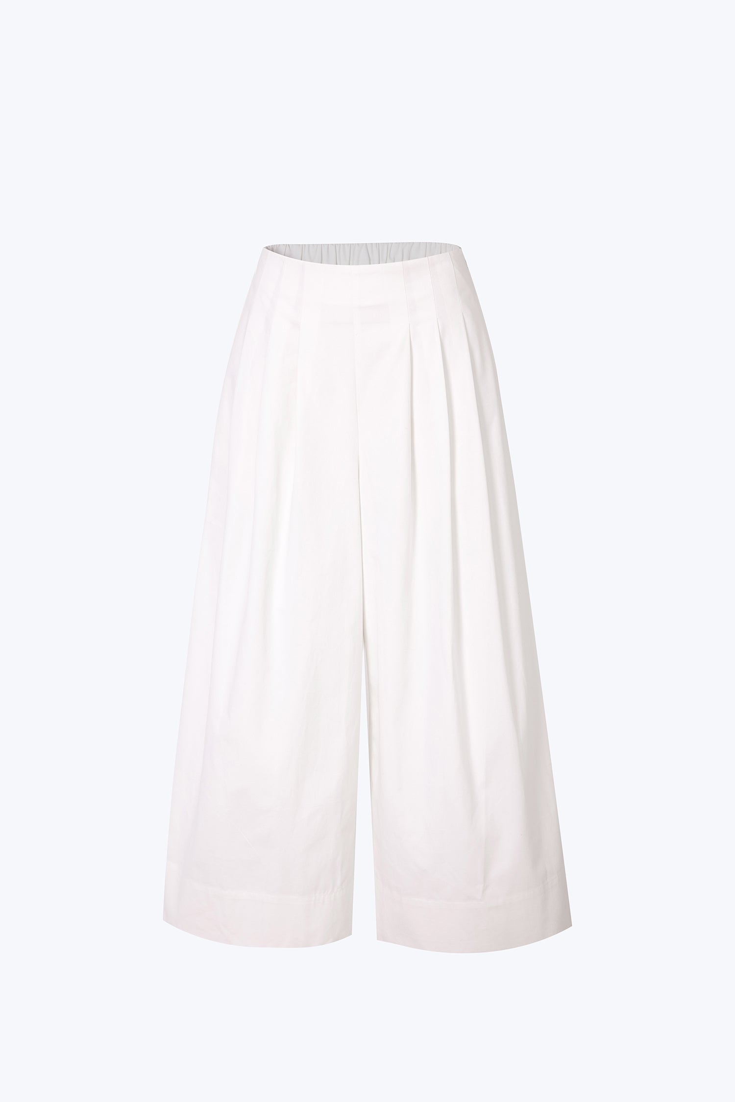 Pleated Wide-Legged Pants - Cream
