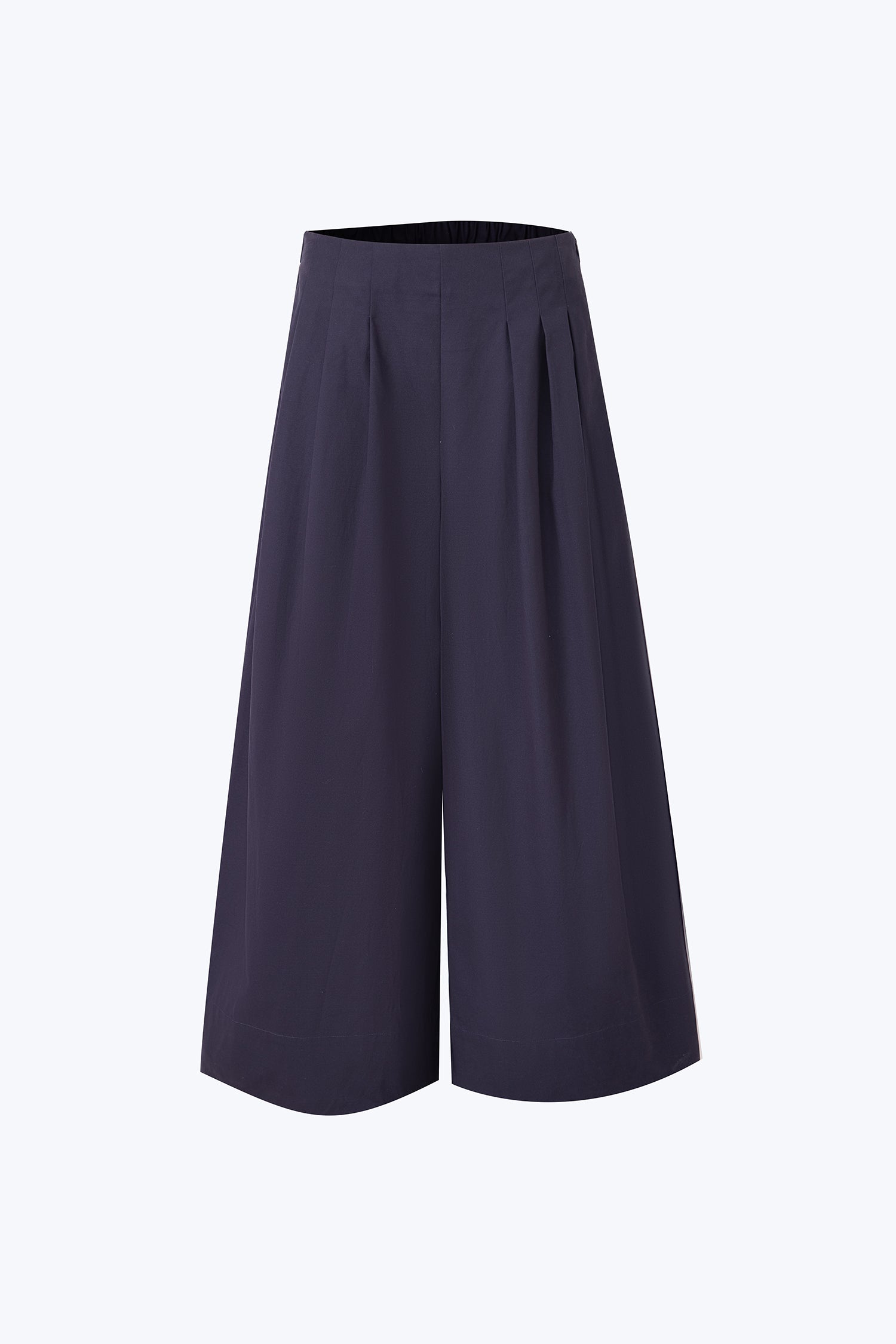 Pleated Wide-Legged Pants - Navy