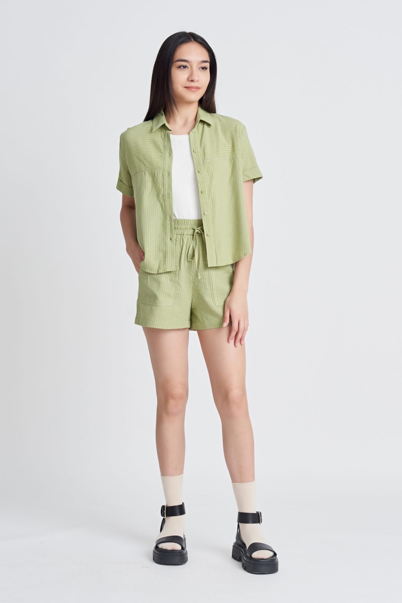 Striped Drawstring Shorts [AT]