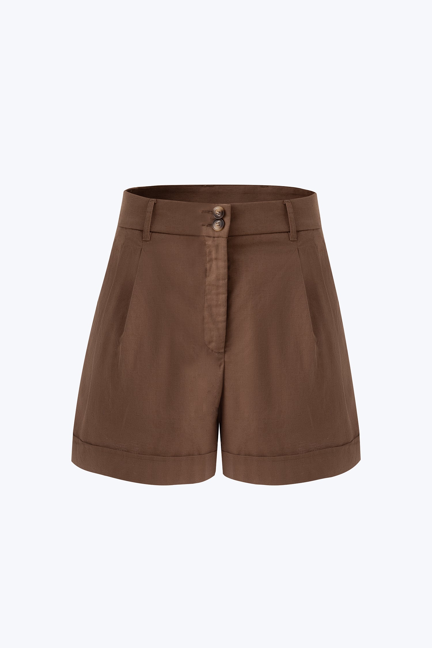 Double Pleated Shorts - Cocoa