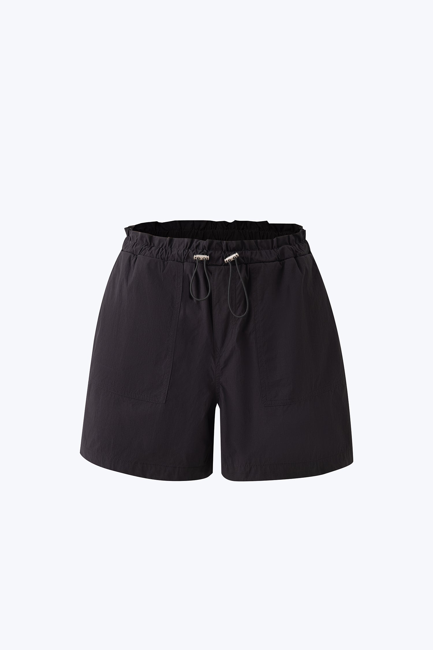 Drawstring Paperbag Shorts - Black