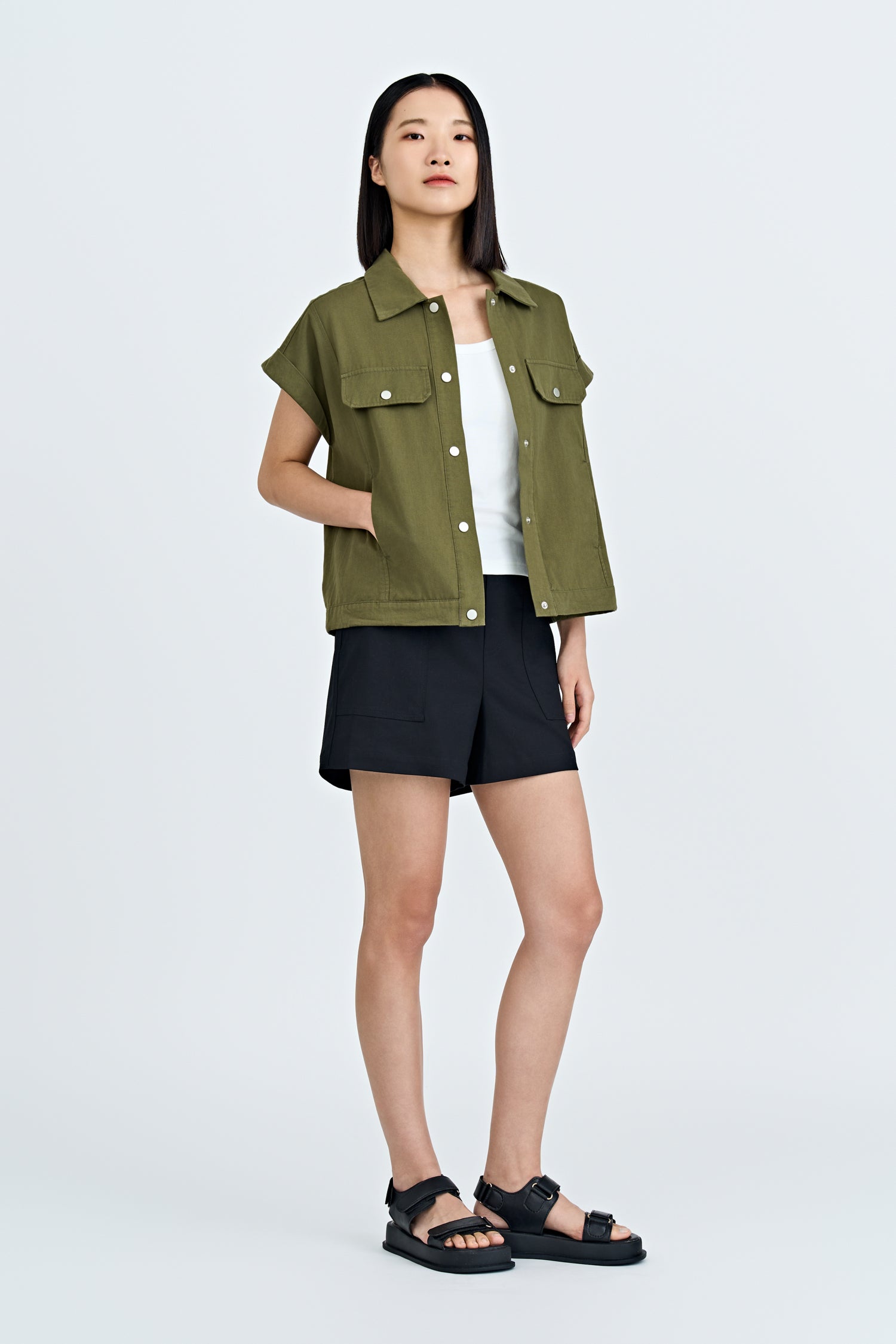 Patch Pocket Shorts - Black