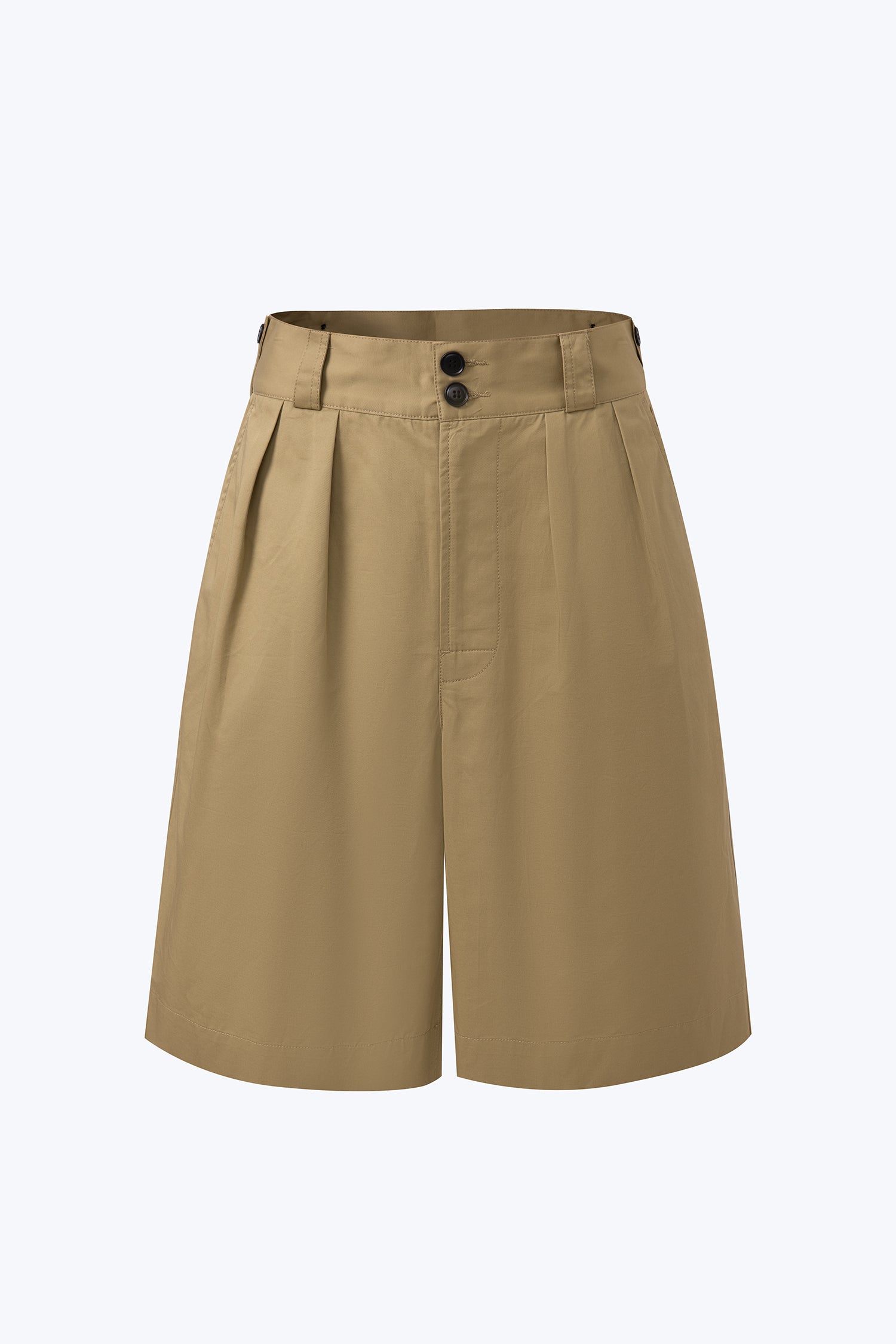 Pleated Bermudas - Khaki