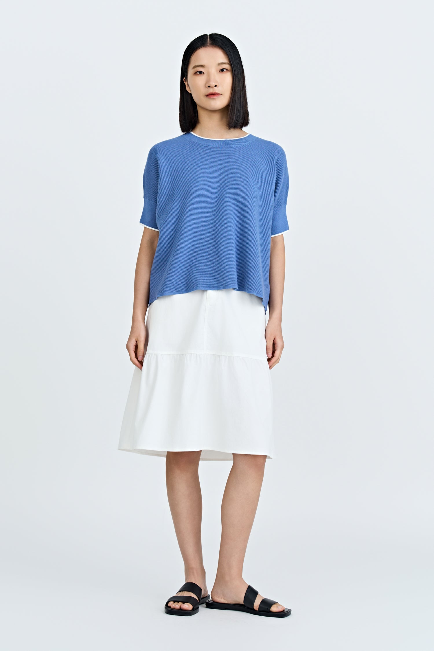 Ruffle Hem Skirt - Cream