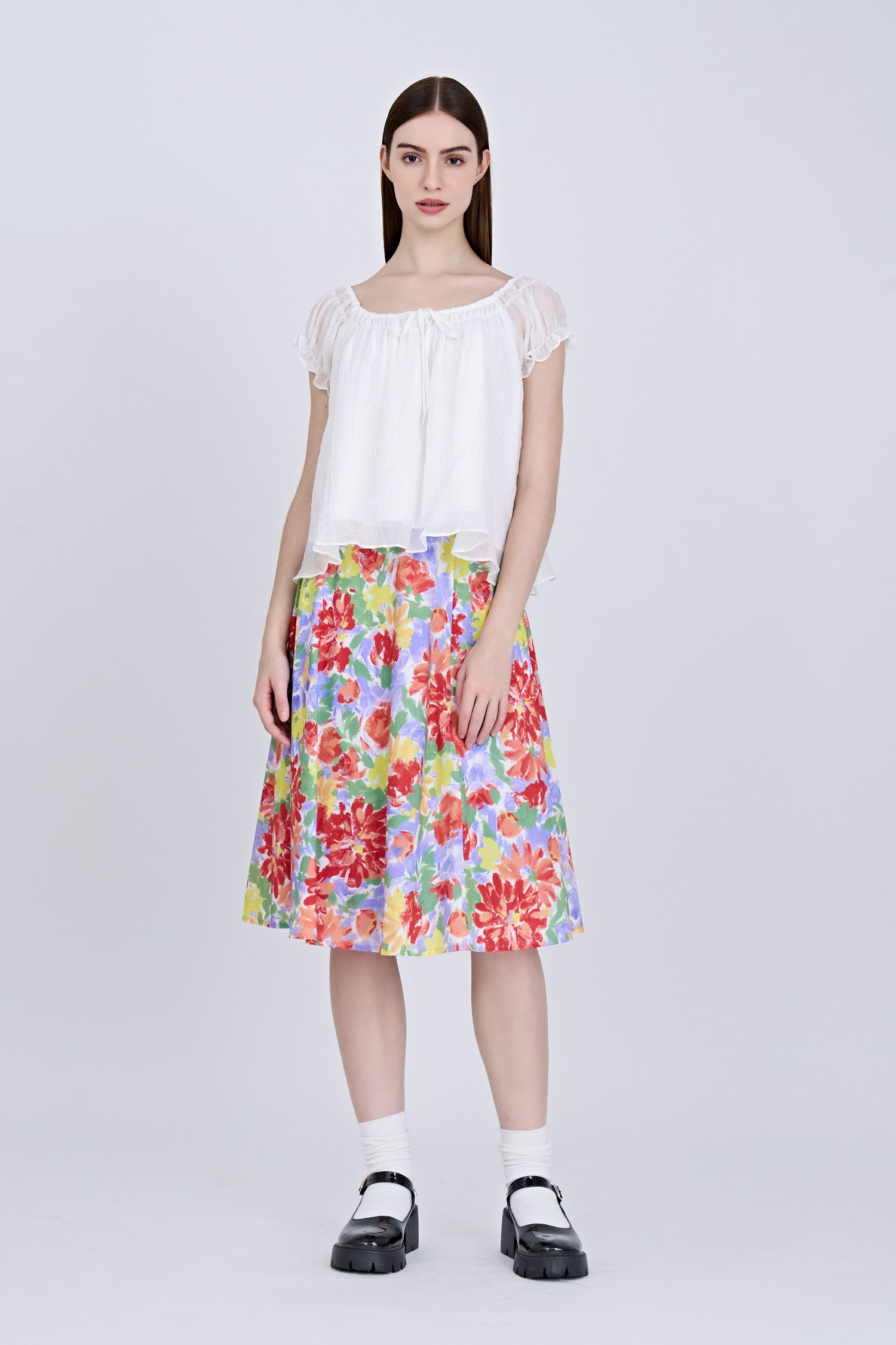 Floral Gathered Skirt - Mixed Florals [AT]
