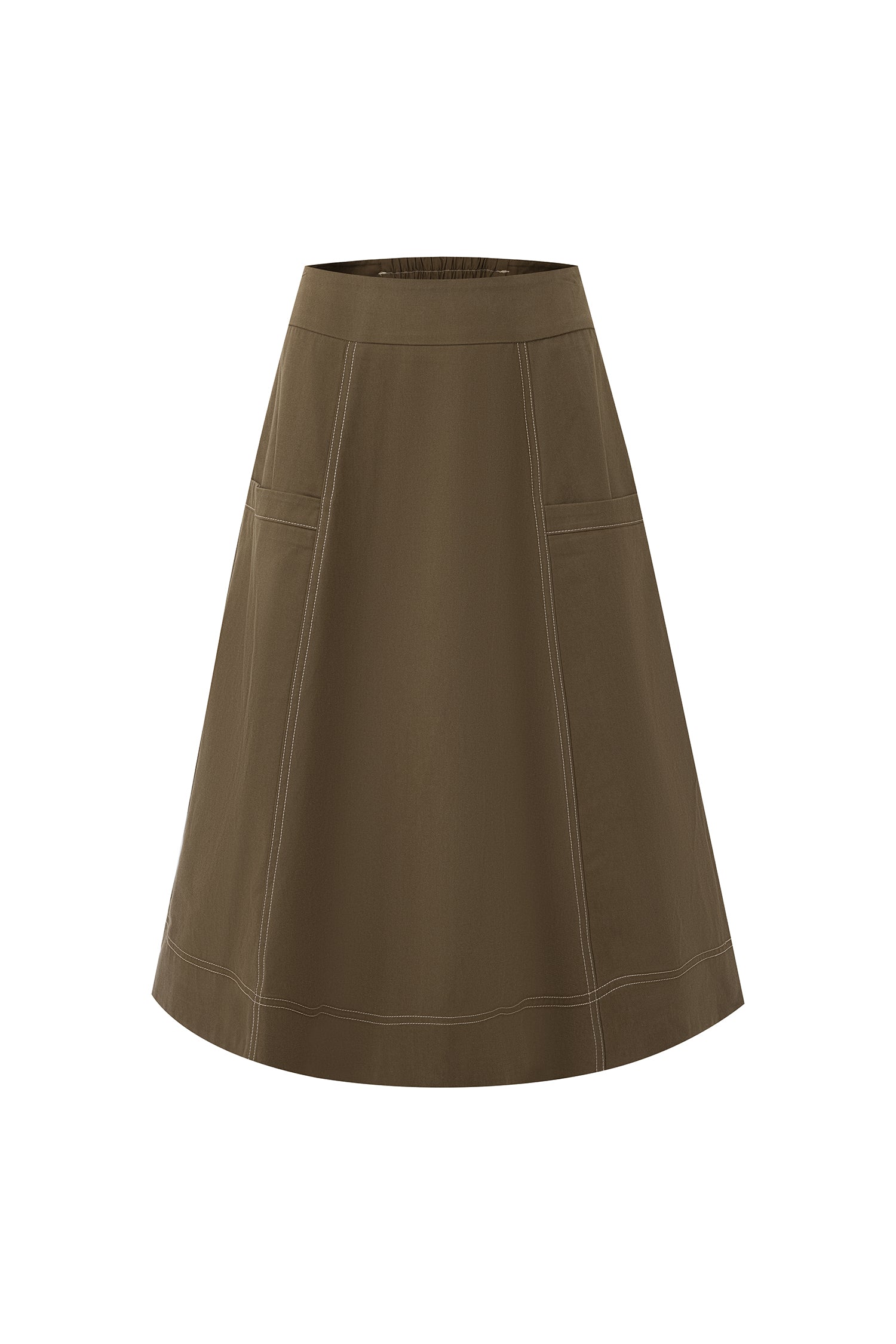 Panelled Skirt - Army Green
