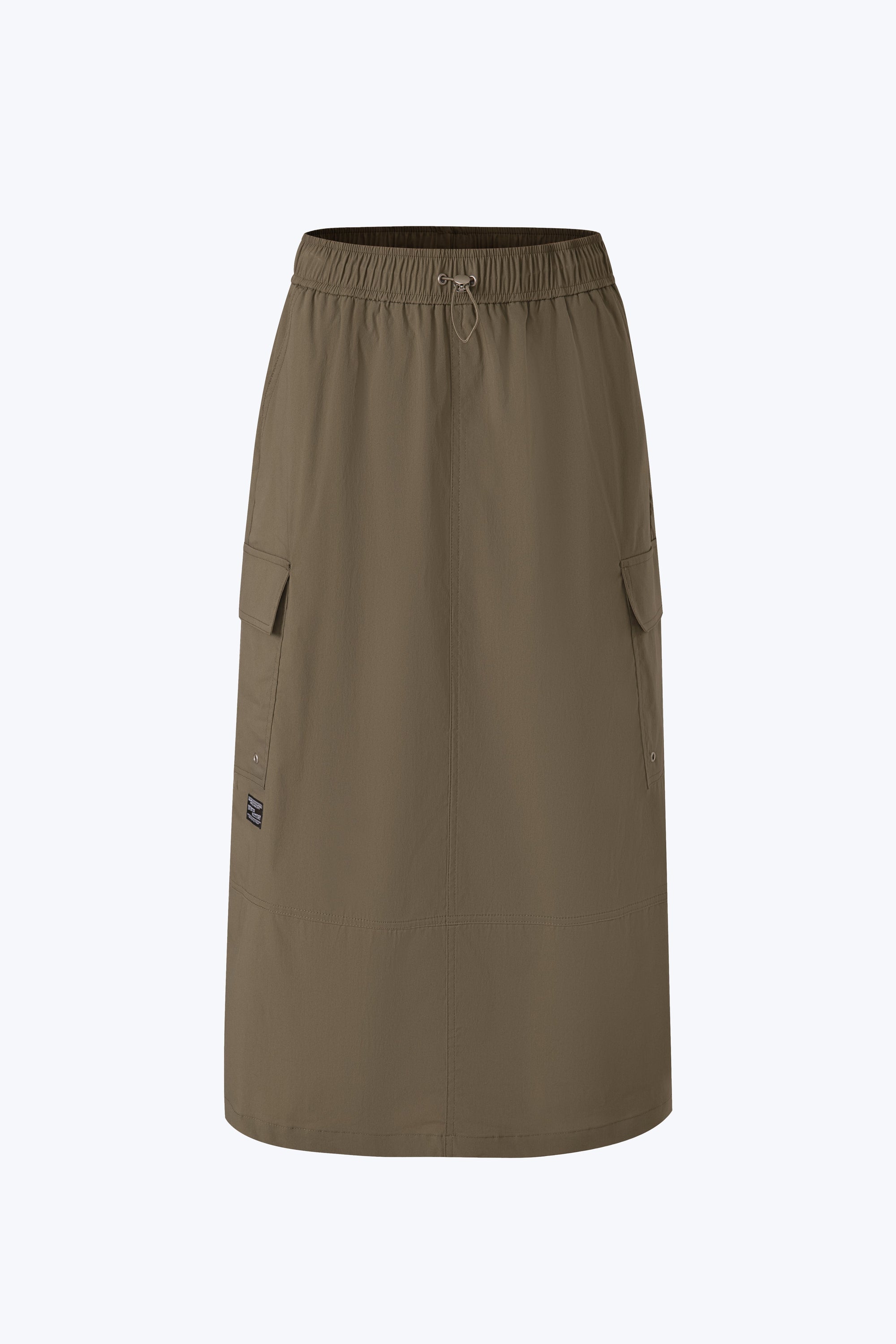 Drawstring Cargo Skirt - Khaki Green