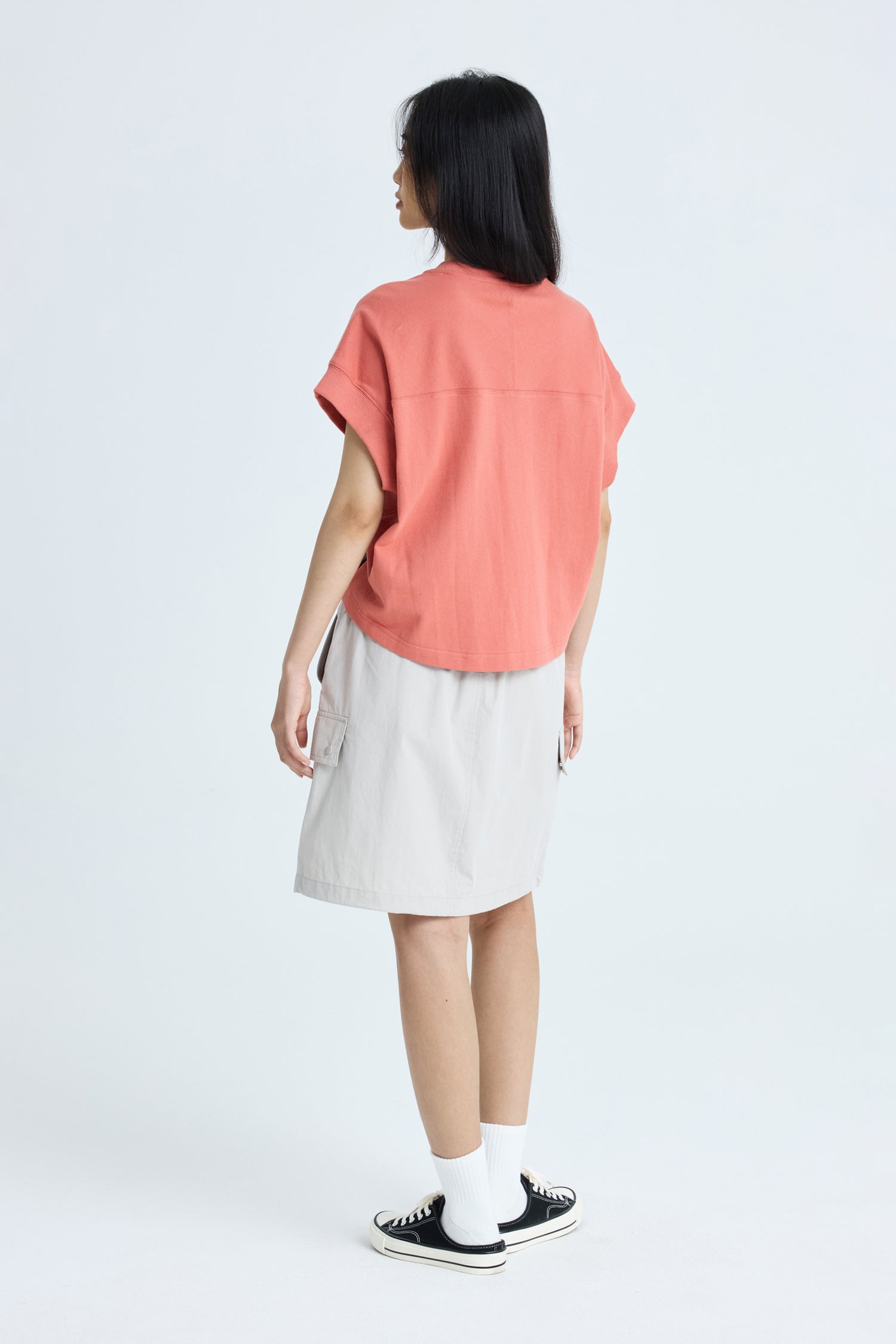 Pull-up Cargo Skirt - Light Grey