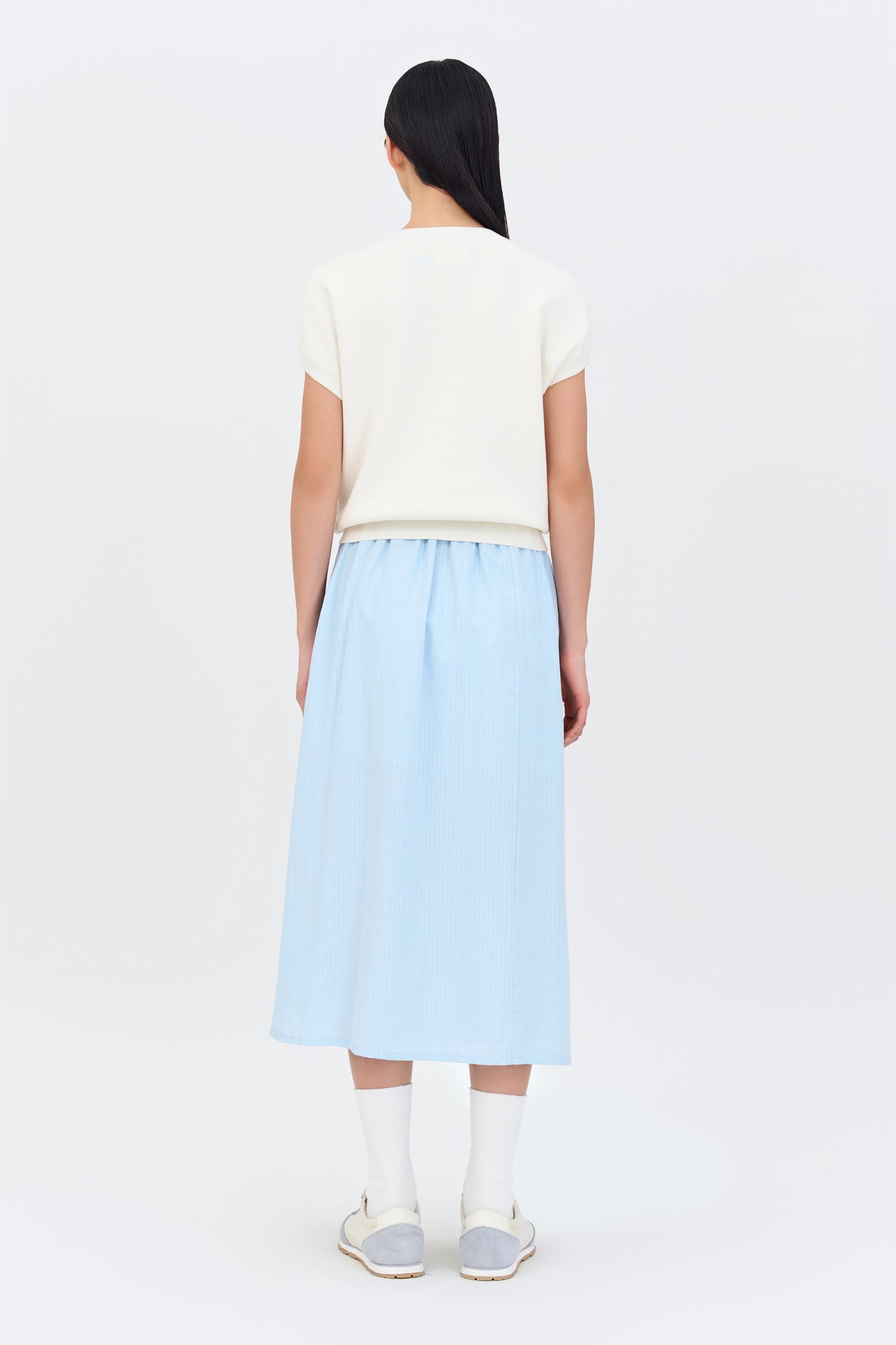 Gathered Skirt - Sky Blue