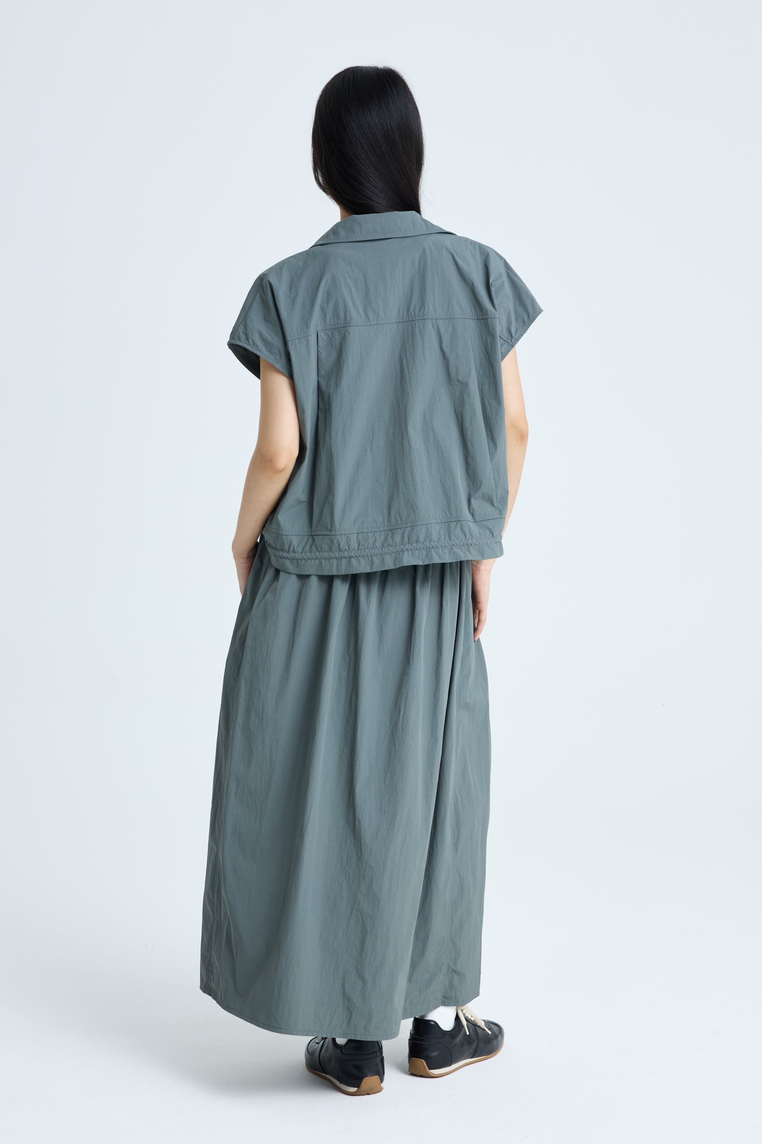 Side Buckle Skirt - Dark Moss