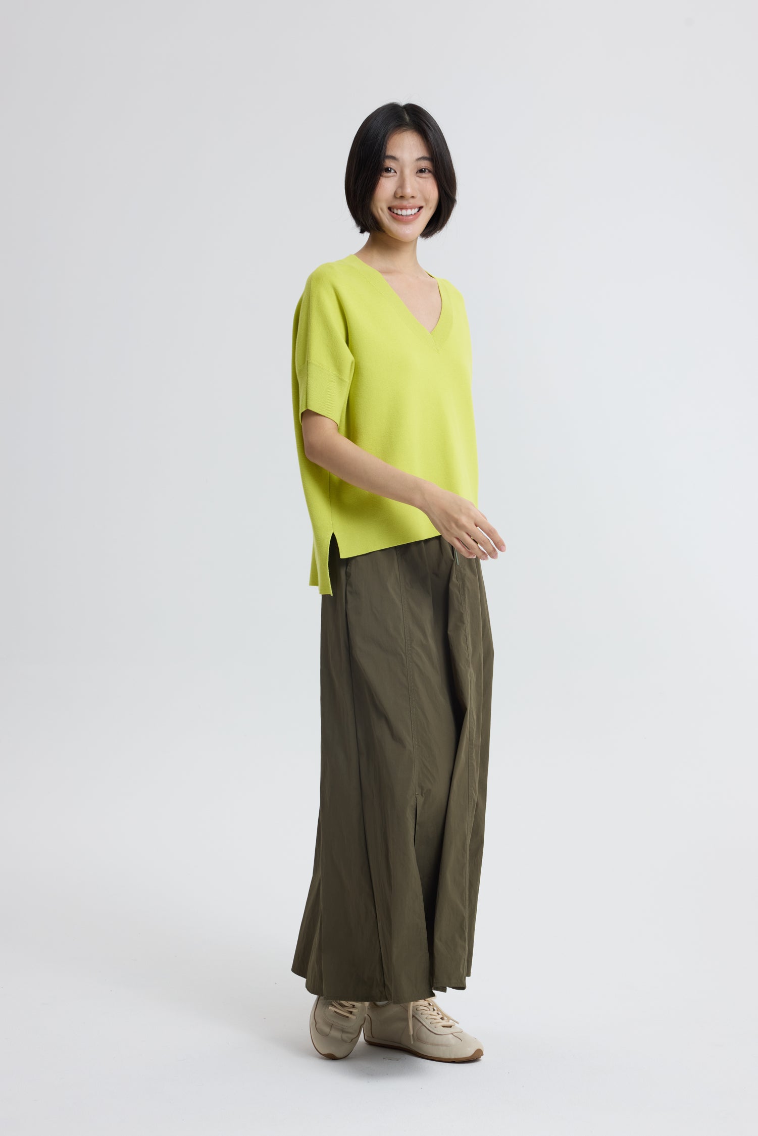 Flare Long Skirt - Army Green