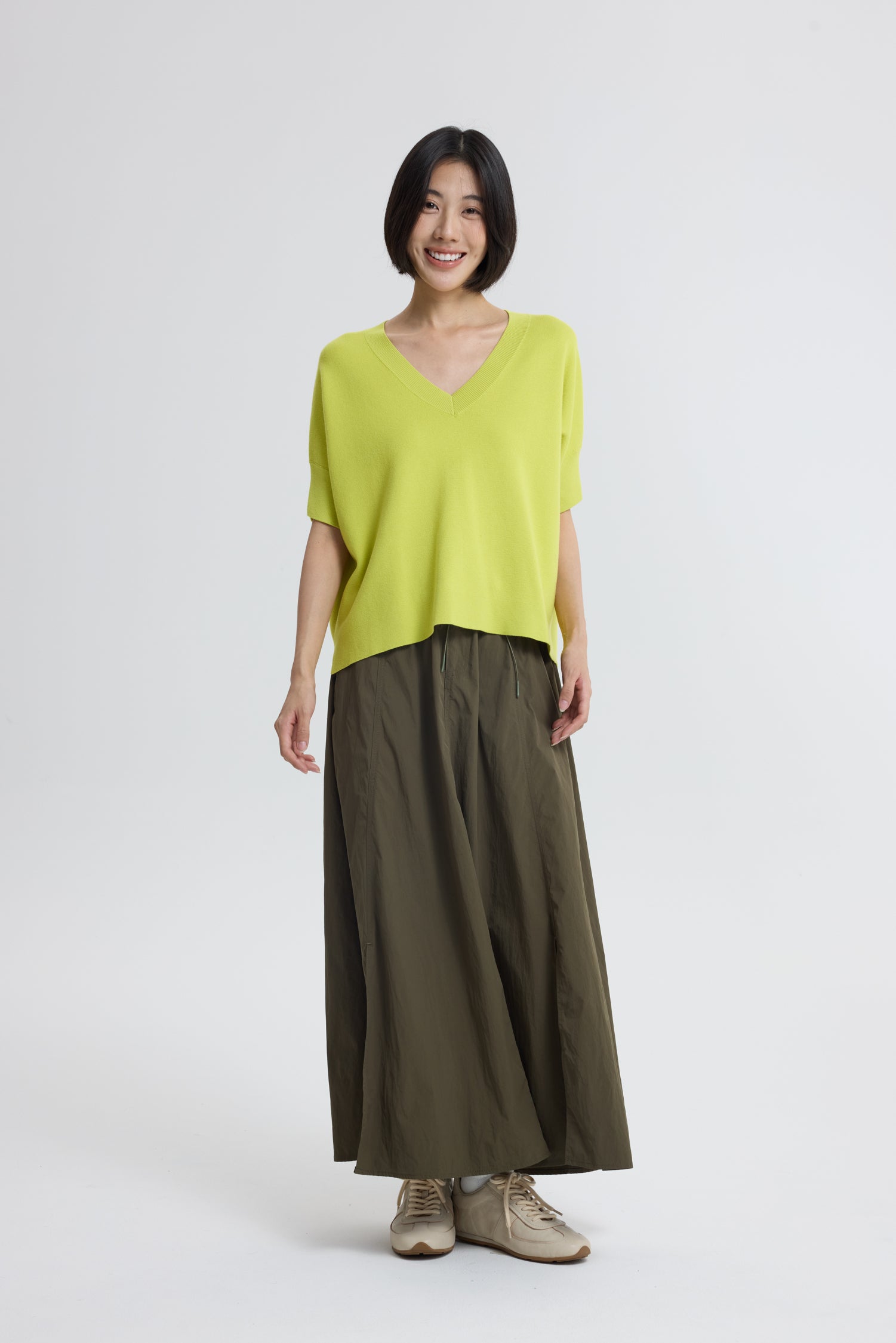 Flare Long Skirt - Army Green
