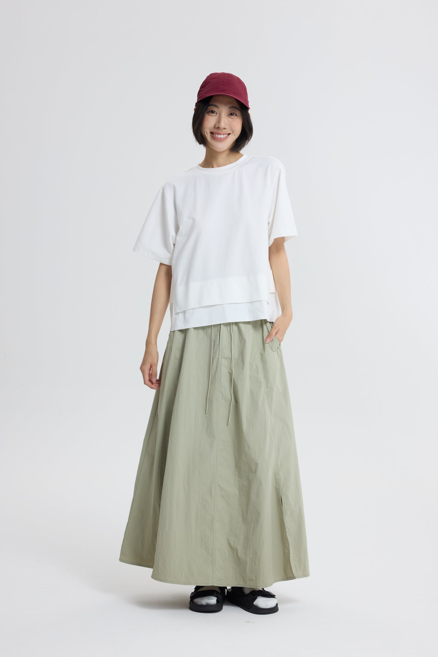 Flare Long Skirt - Sage
